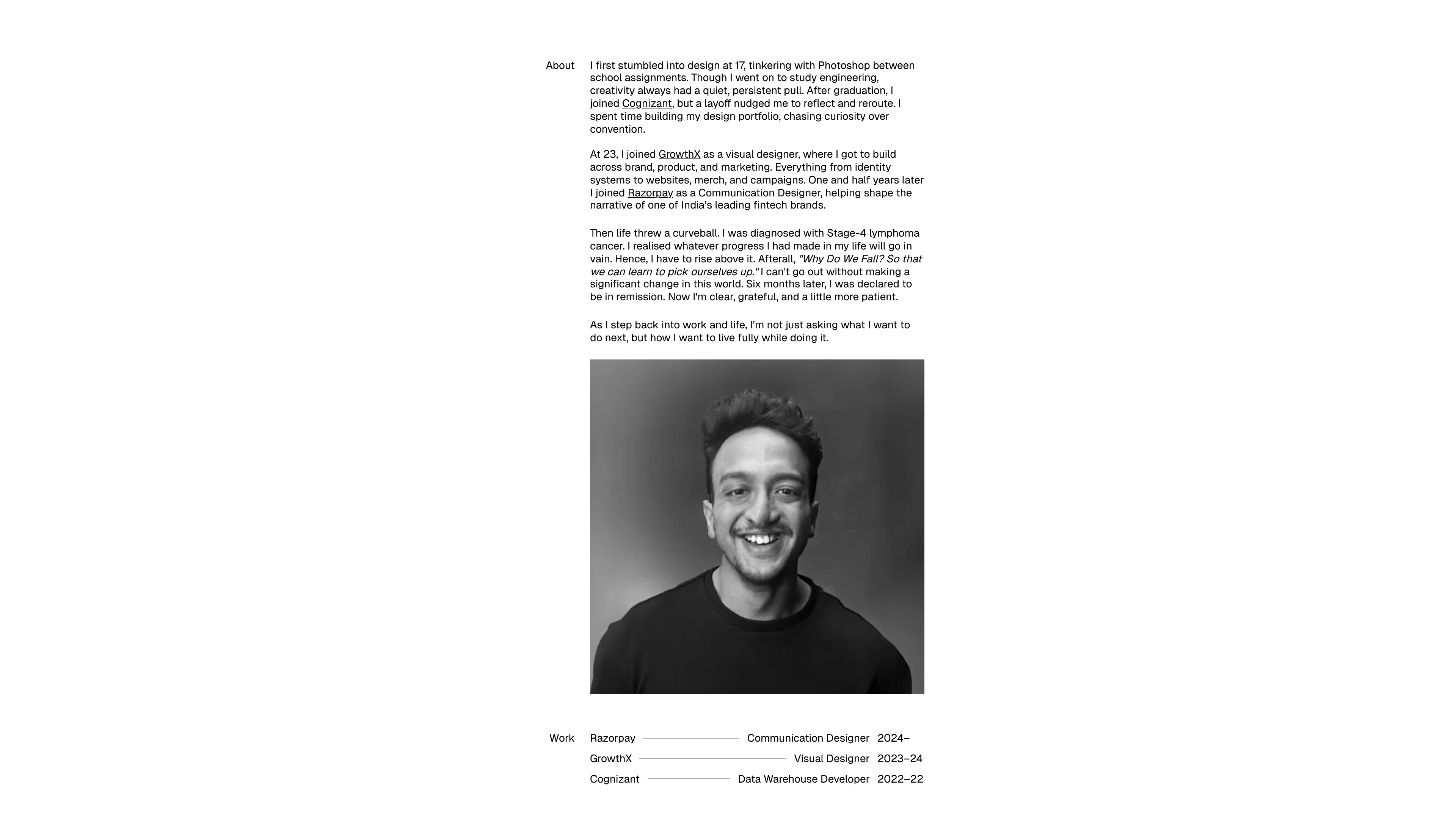 Full page screenshot of the Abhijit Rout website. Abhijit Rout is a creative generalist specialised in visual design, interface …