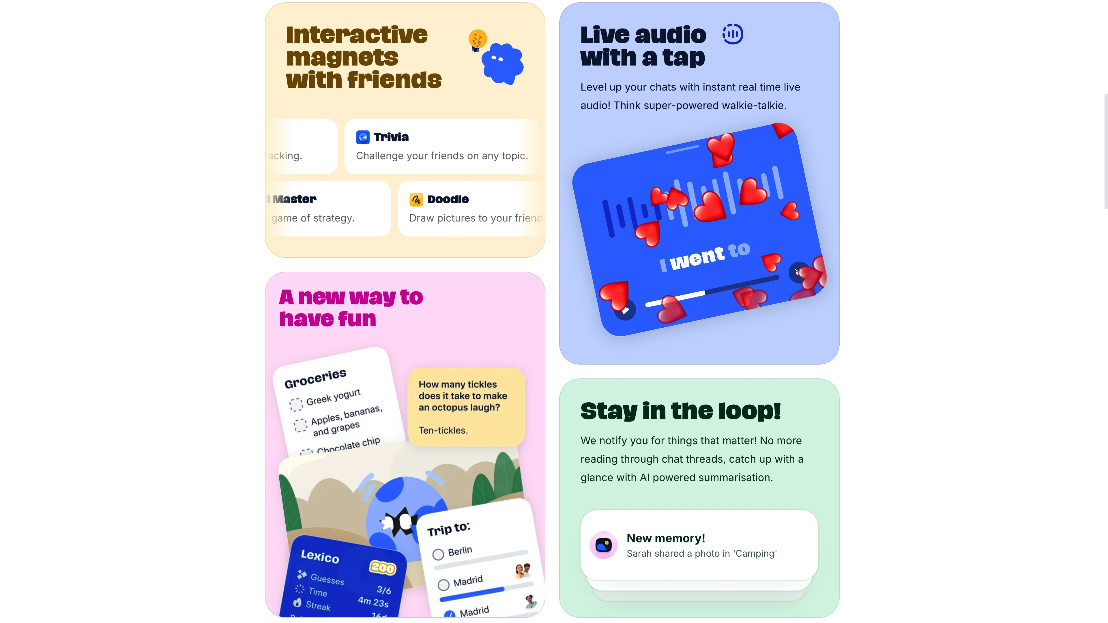 Full page screenshot of the Abode website. Abode is the best place to hang out on your phone. Multiplayer widgets in a …
