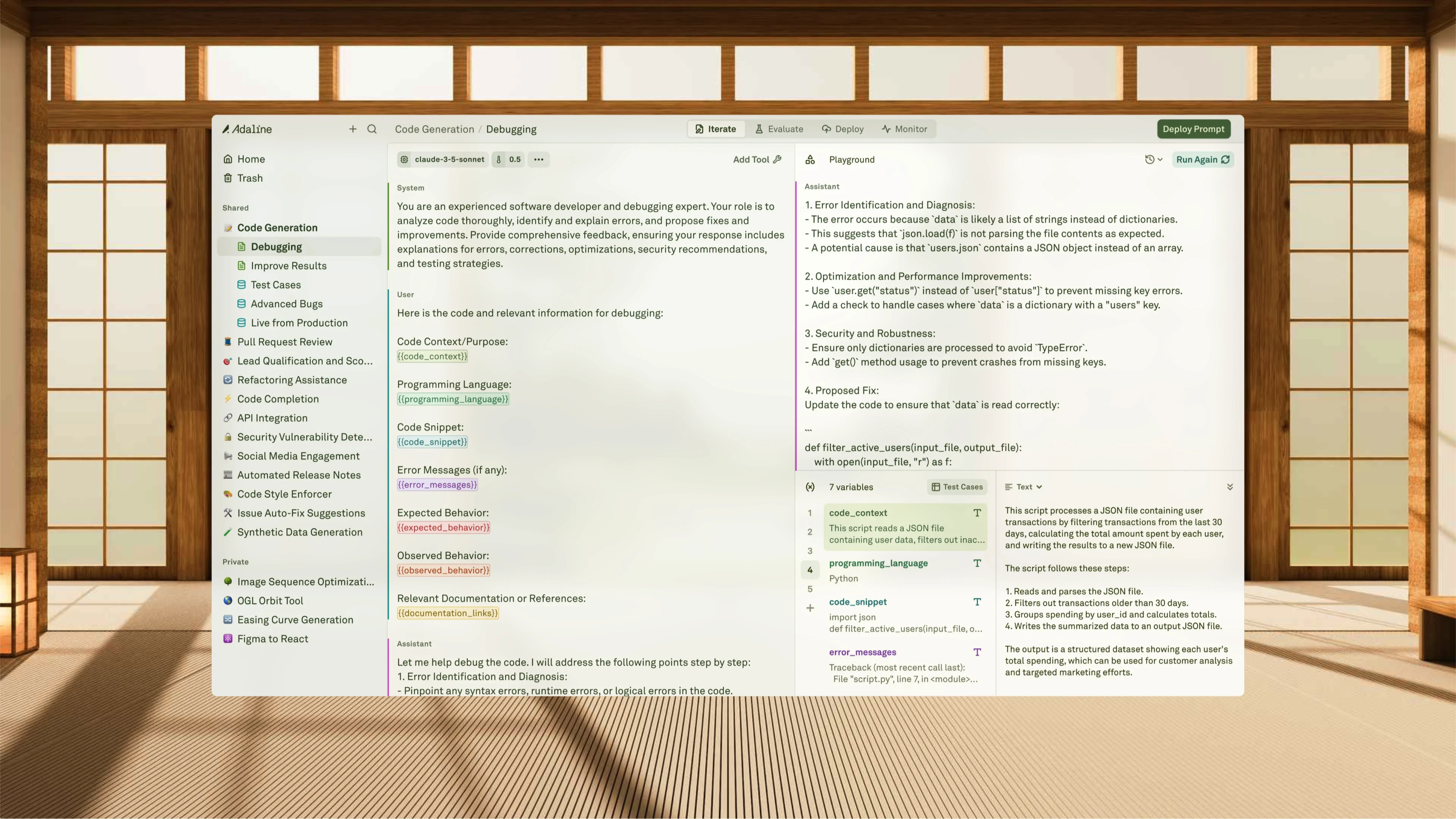 Full page screenshot of the Adaline website. The single platform to iterate, evaluate, deploy, and monitor LLMs.