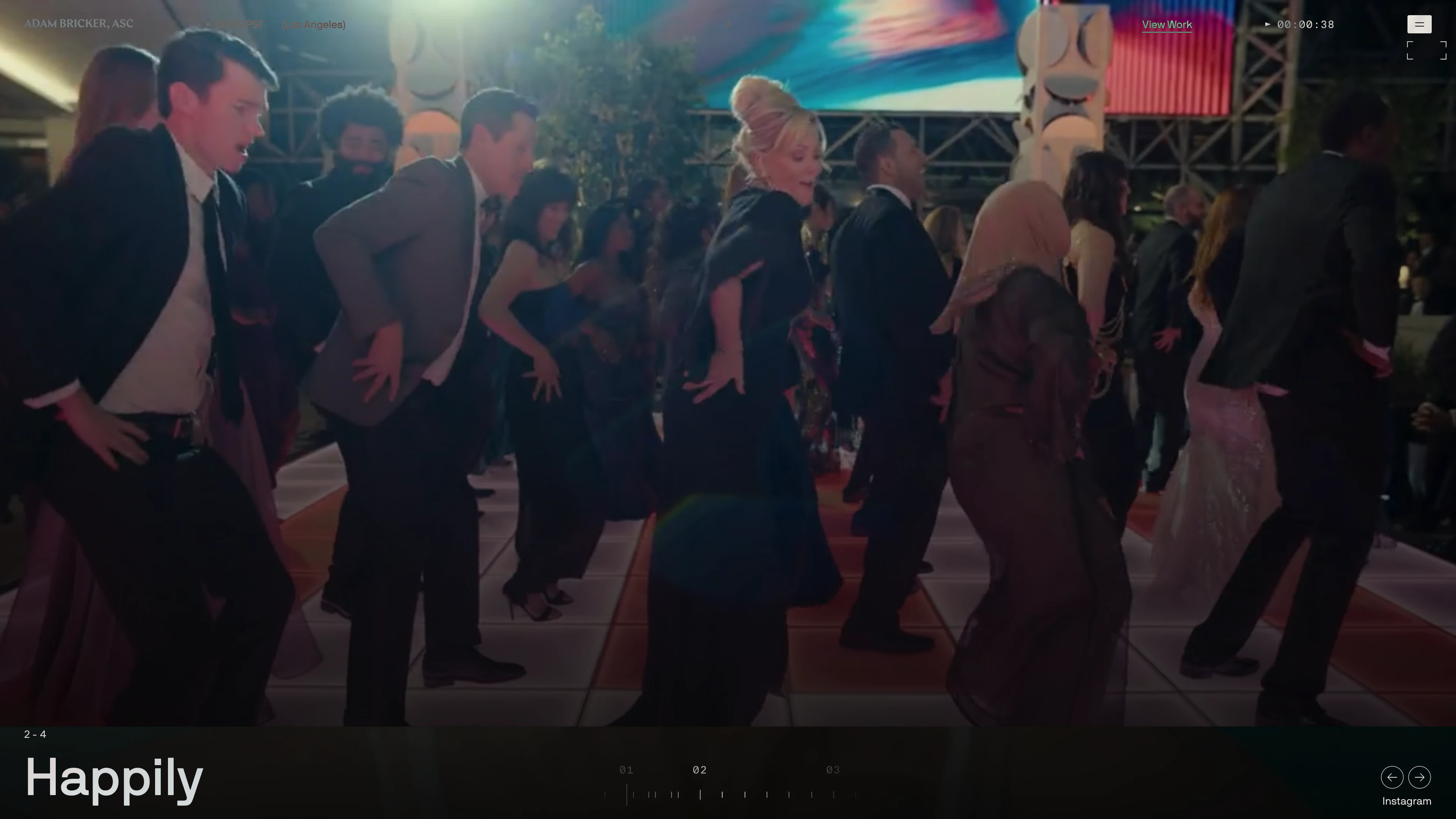 Full page screenshot of the Adam Bricker website. Emmy-nominated cinematographer Adam Bricker, ASC is known for Hacks, Chef’s …