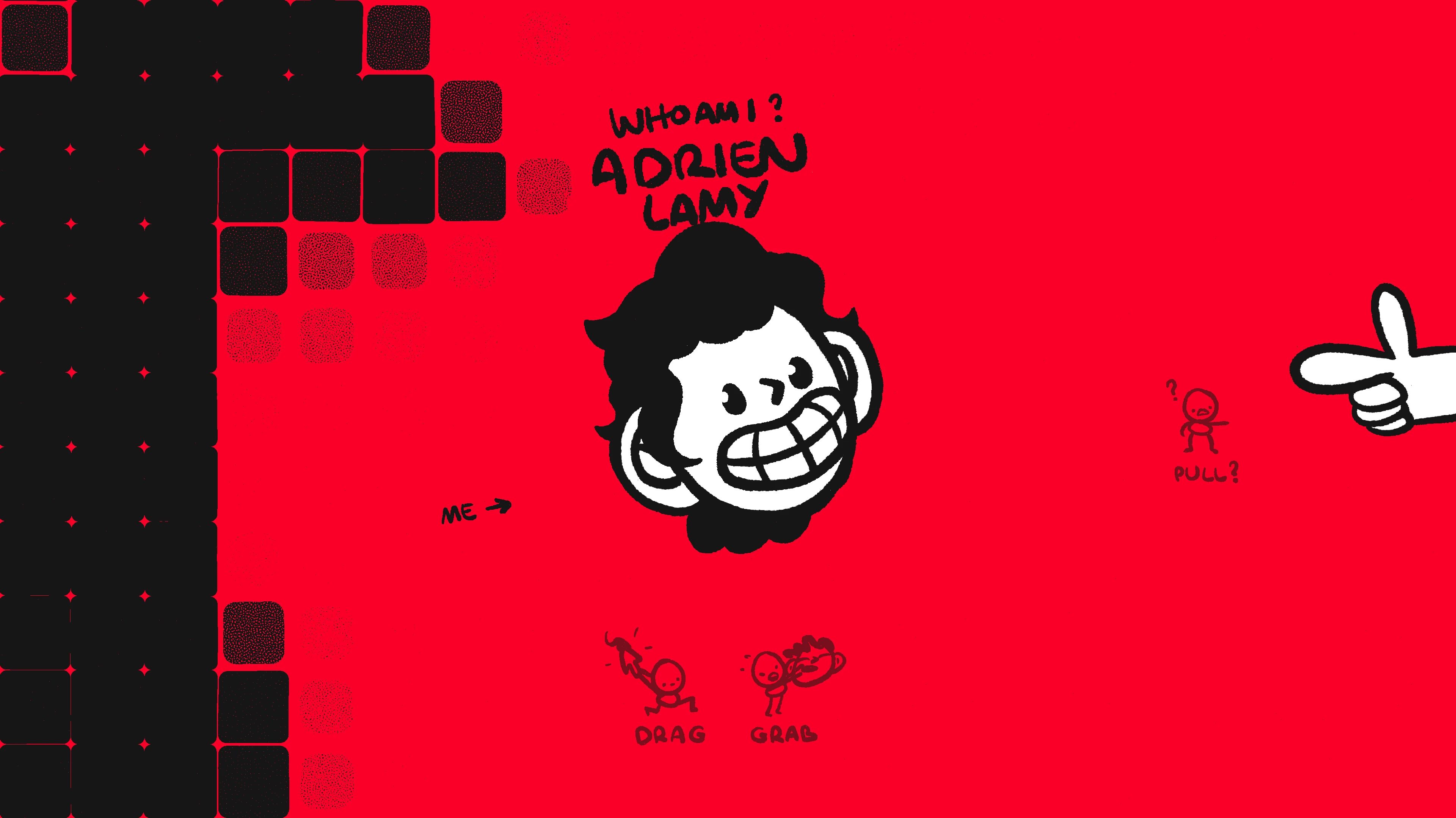 Full page screenshot of the Adrien Lamy website. Independent Creative Developer based in Paris, passionate about animation and …