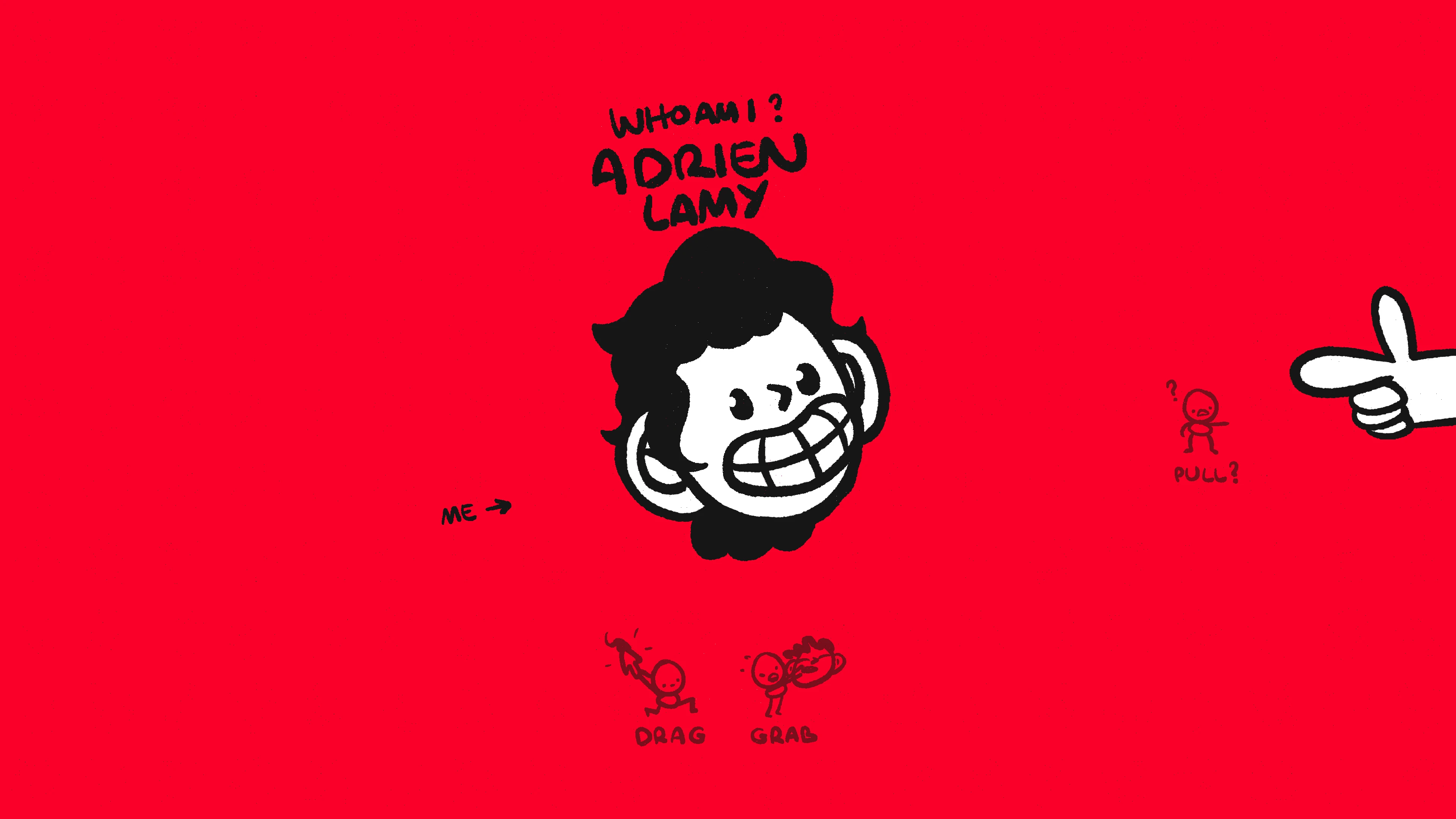Full page screenshot of the Adrien Lamy website. Independent Creative Developer based in Paris, passionate about animation and …