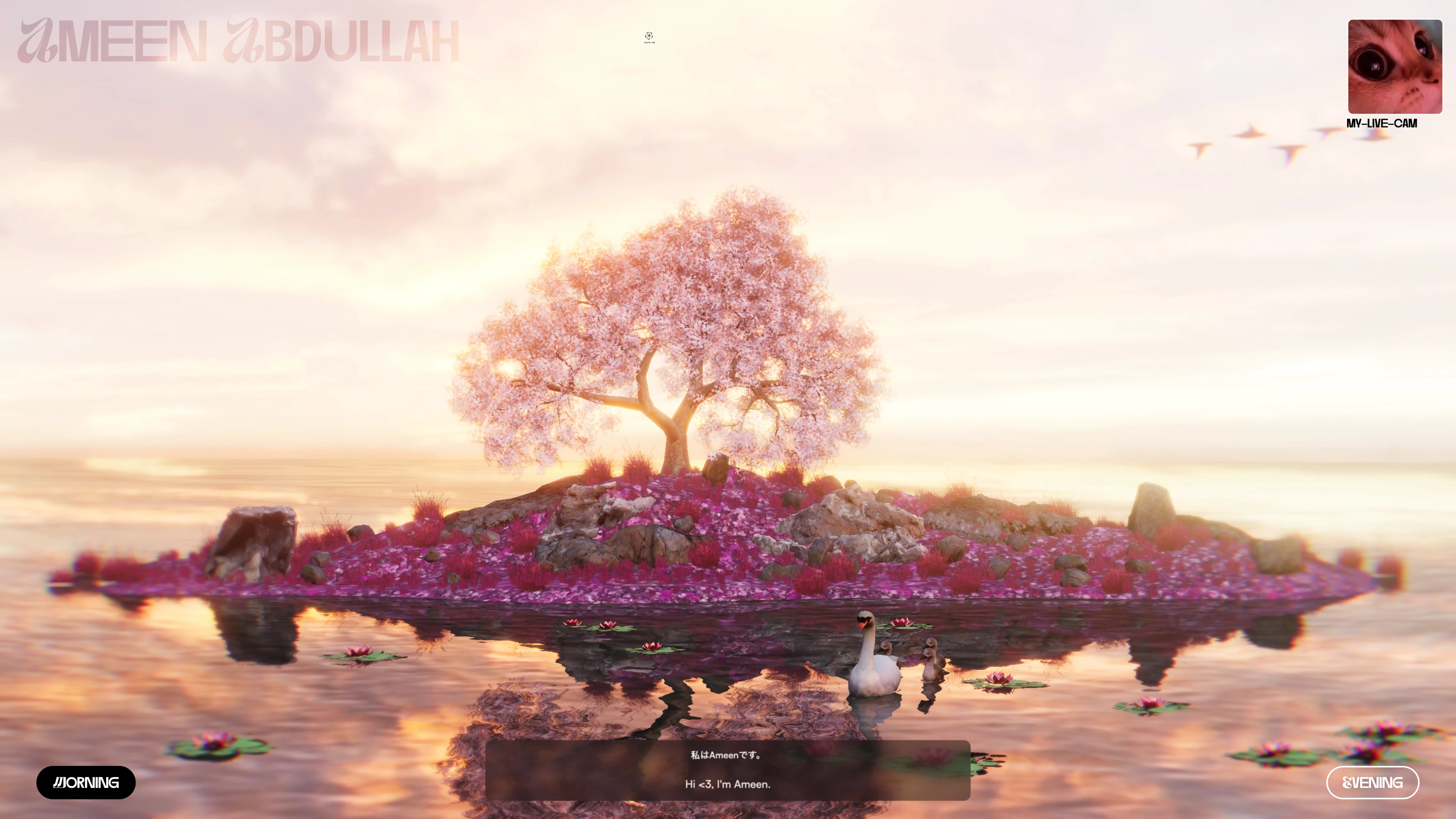 Full page screenshot of the Ameen Abdullah website. Explore Ameen Abdullah's creative developer portfolio featuring interactive …