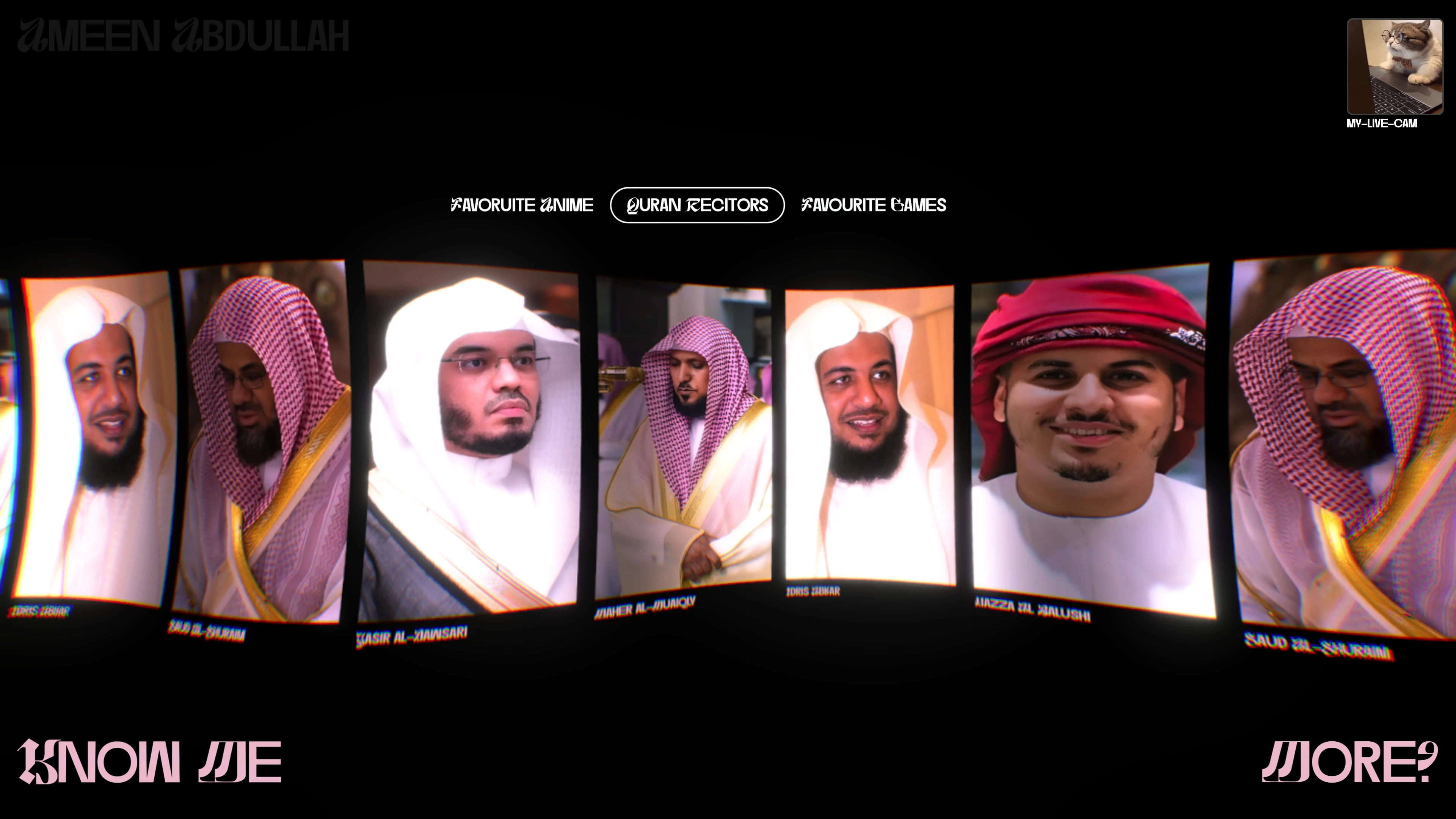 Full page screenshot of the Ameen Abdullah website. Explore Ameen Abdullah's creative developer portfolio featuring interactive …