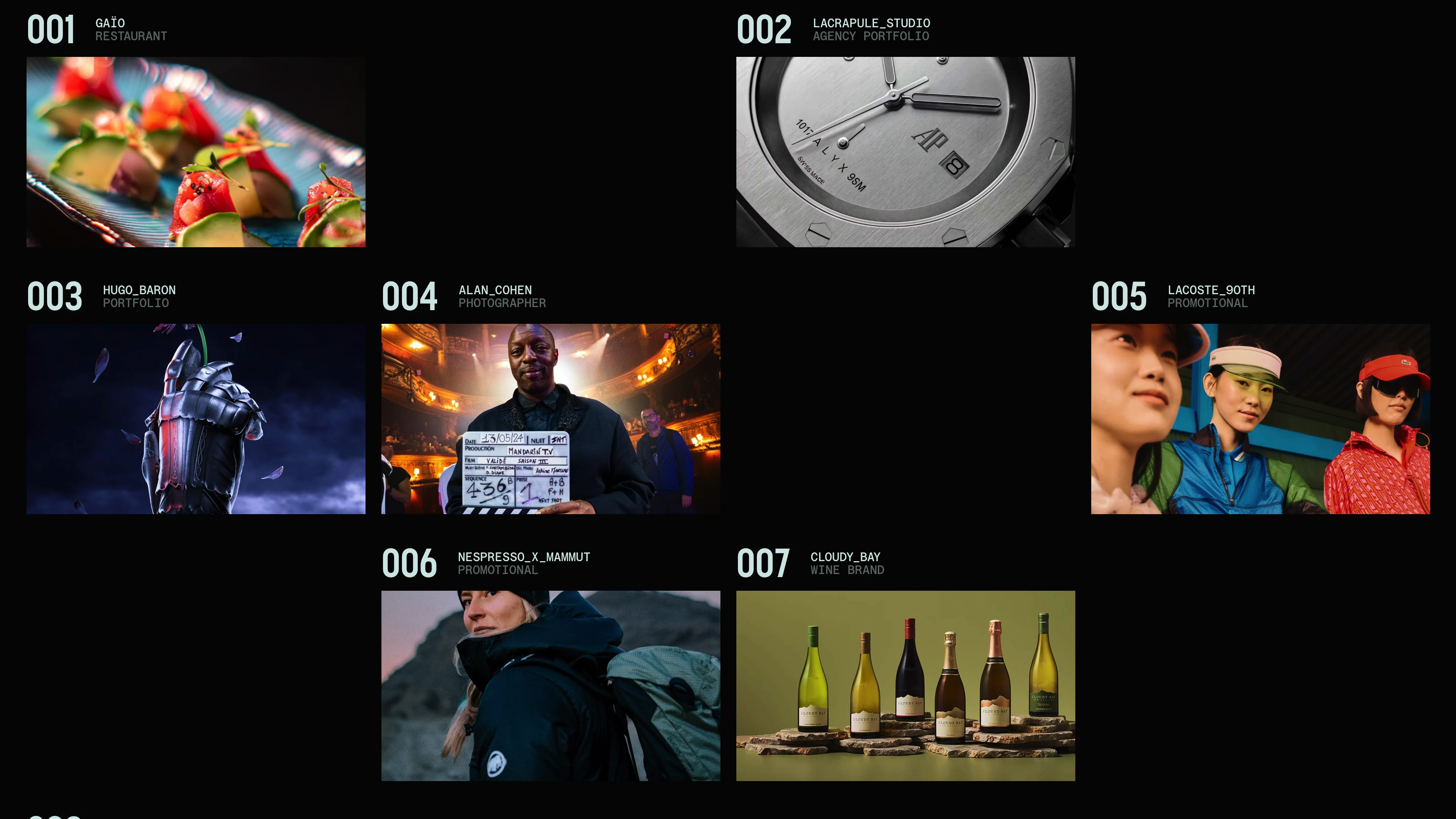 Full page screenshot of the Amine Zegmou website. Amine Zegmou is a web developer focused in animation and interaction. …