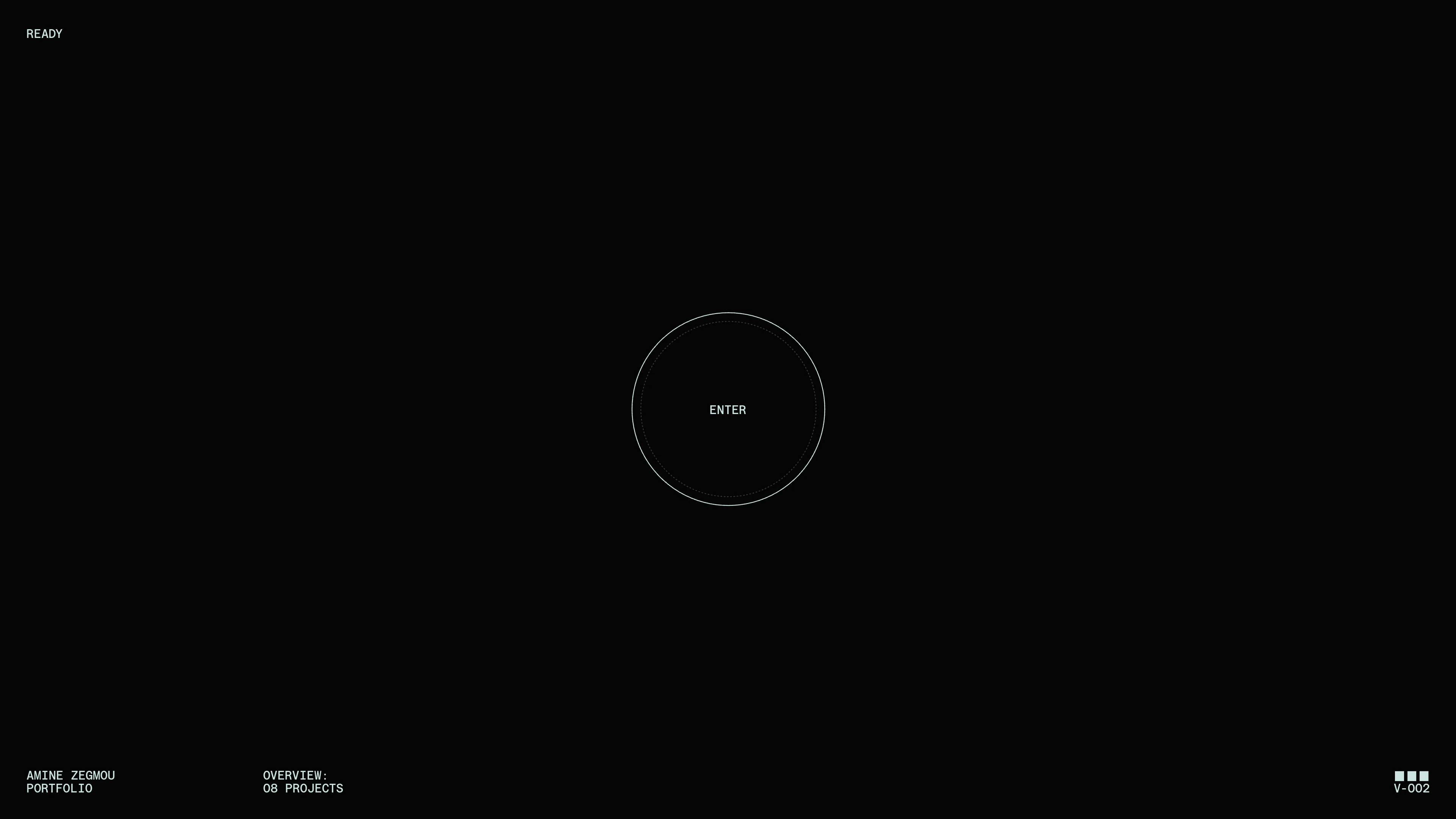 Full page screenshot of the Amine Zegmou website. Amine Zegmou is a web developer focused in animation and interaction. …