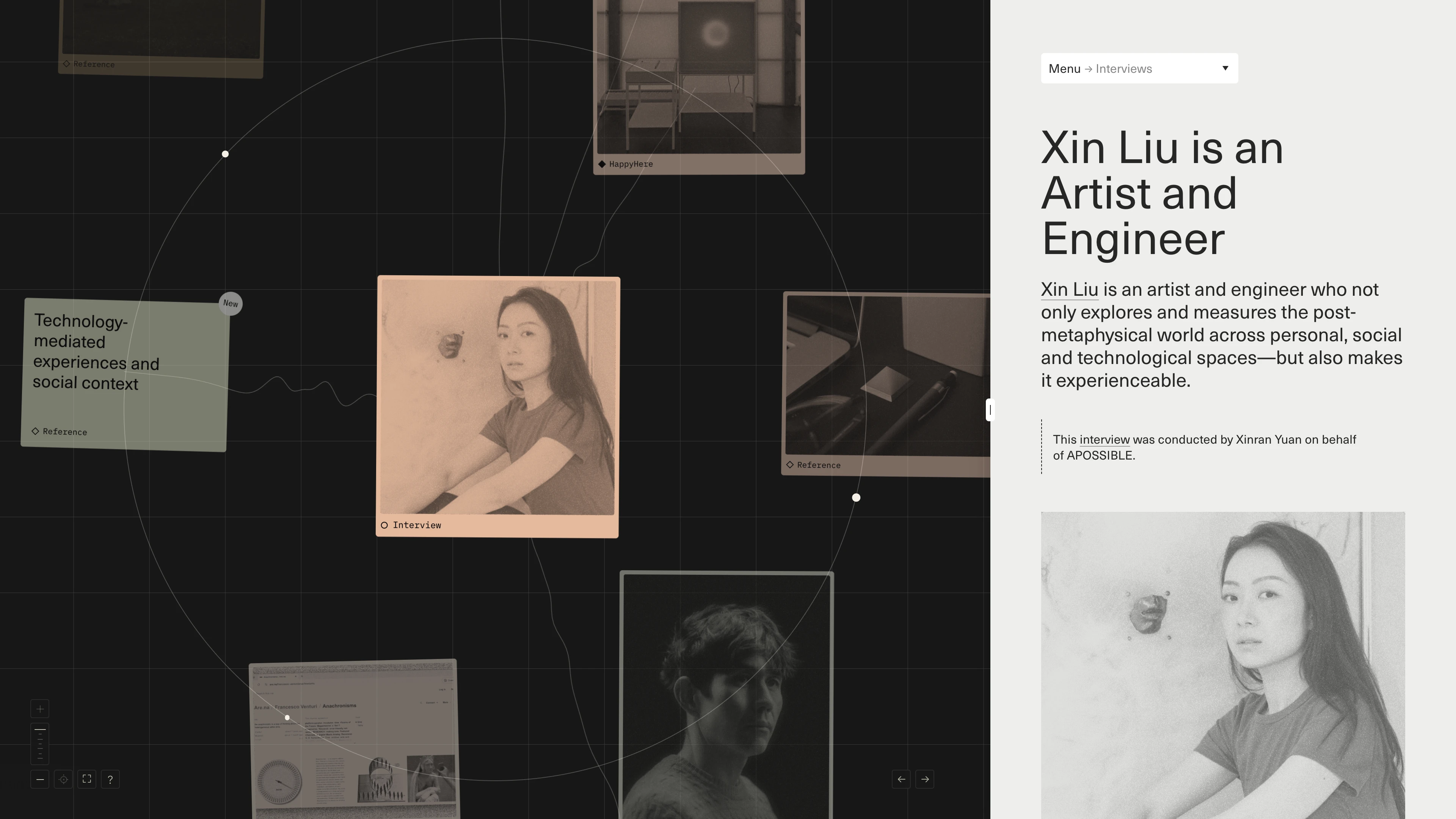 Full page screenshot of the APOSSIBLE website. We're a non-profit research and design initiative bringing together creatives, …