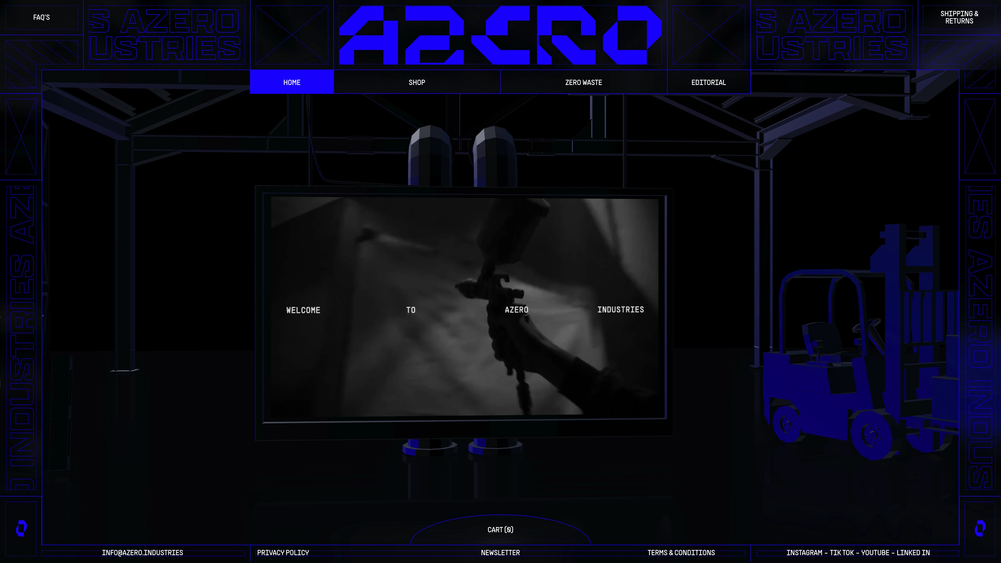 Full page screenshot of the AZERO website. Designed with precision. Crafted with purpose.