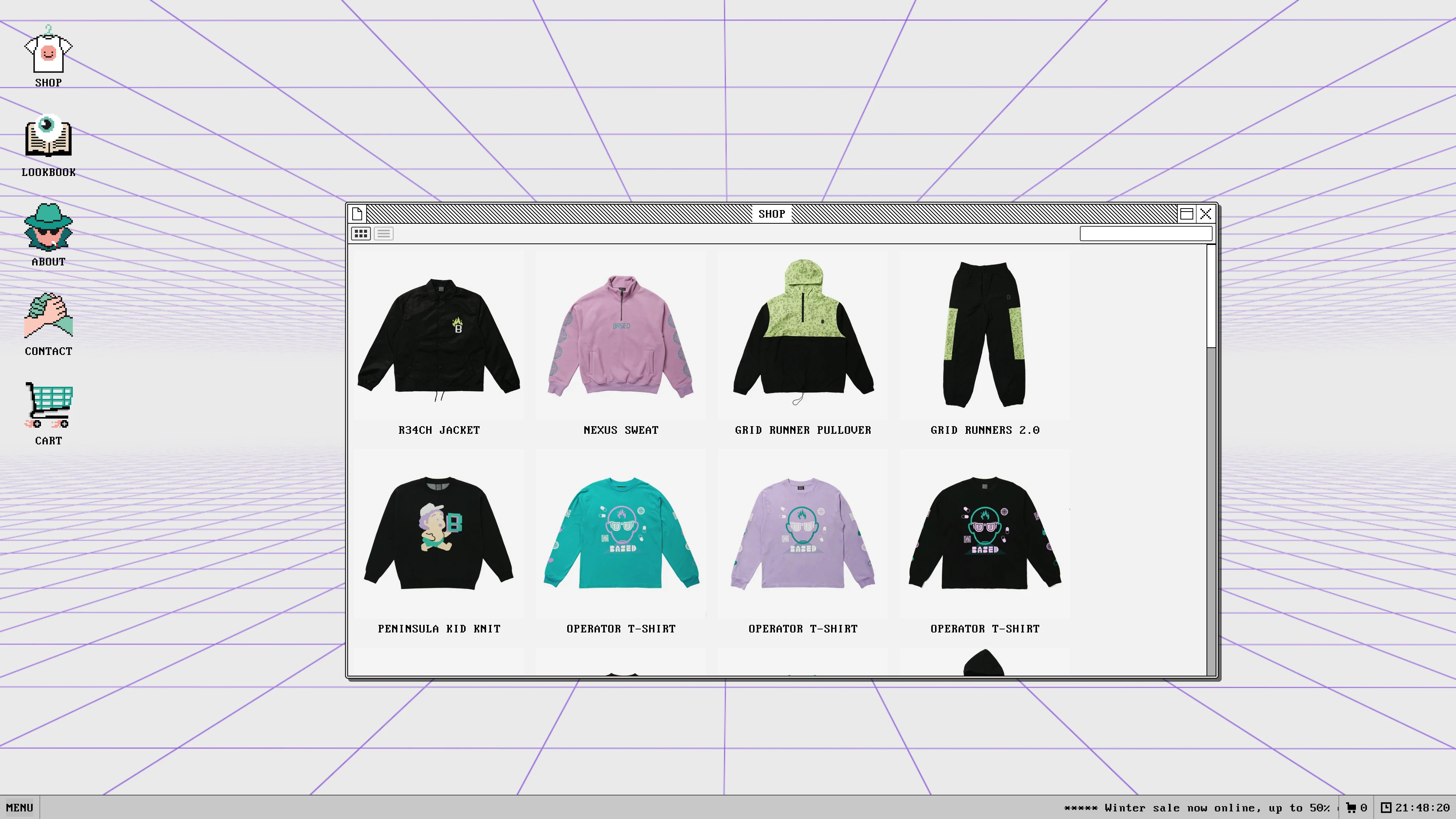 Full page screenshot of the Based website. Based make high level, wearable offline gaming equipment and apparel. Their …