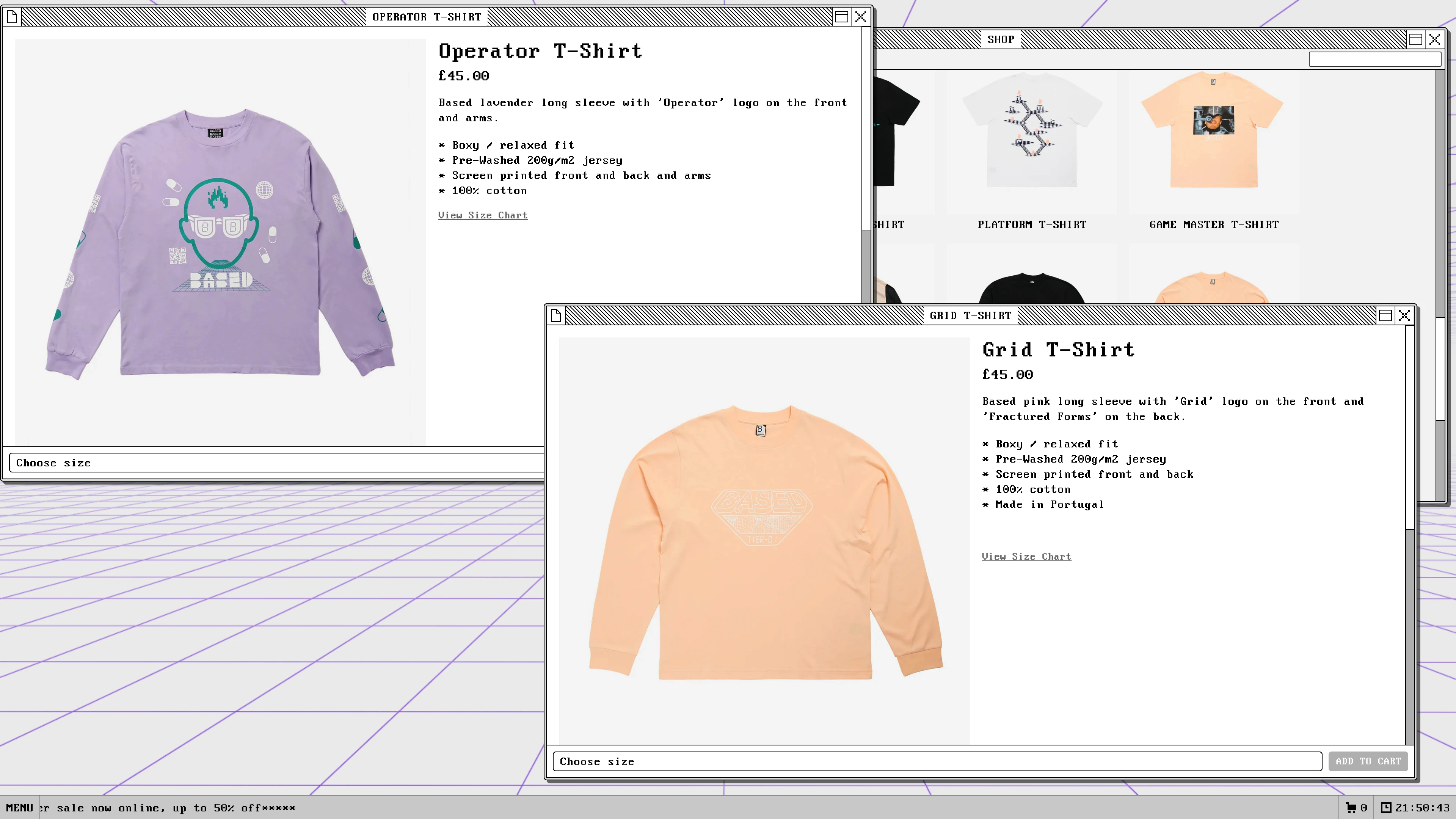 Full page screenshot of the Based website. Based make high level, wearable offline gaming equipment and apparel. Their …