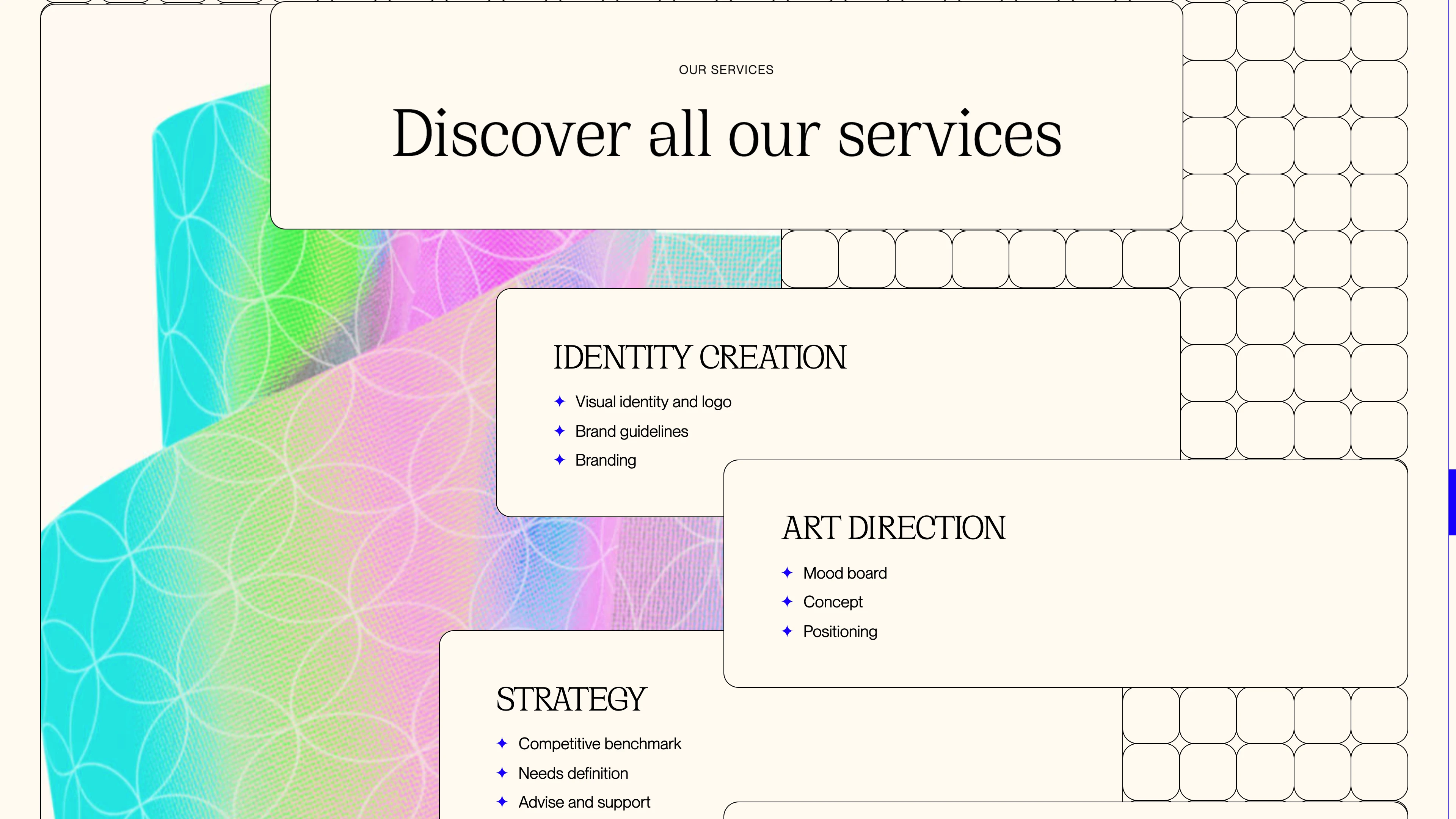 Full page screenshot of the Beaucoup website. Studio dedicated to interactive and creative experiences. As a multidisciplinary …
