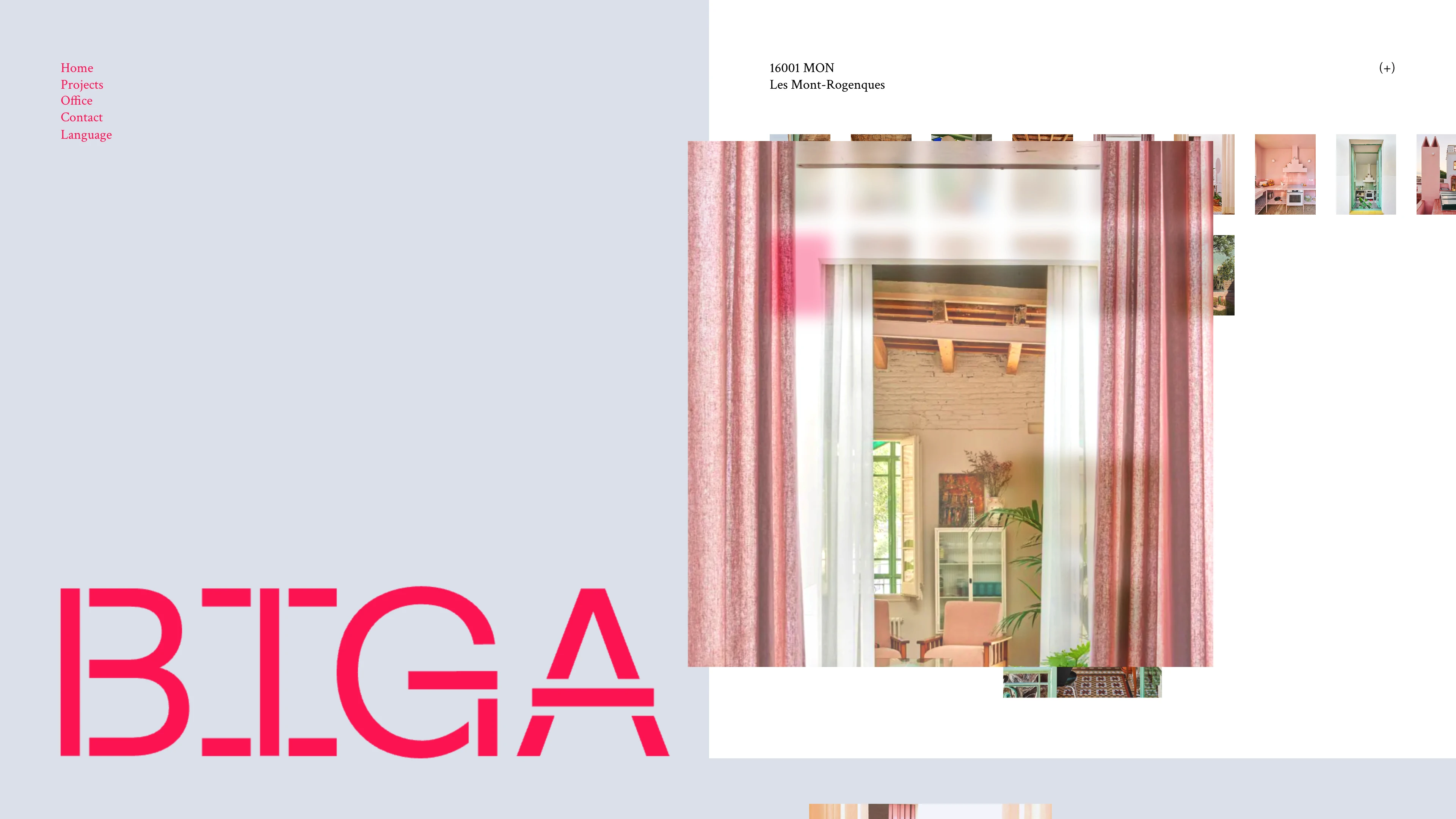 Full page screenshot of the Biga website. Estudi Biga is a cooperative of architects founded in 2018 and based in …