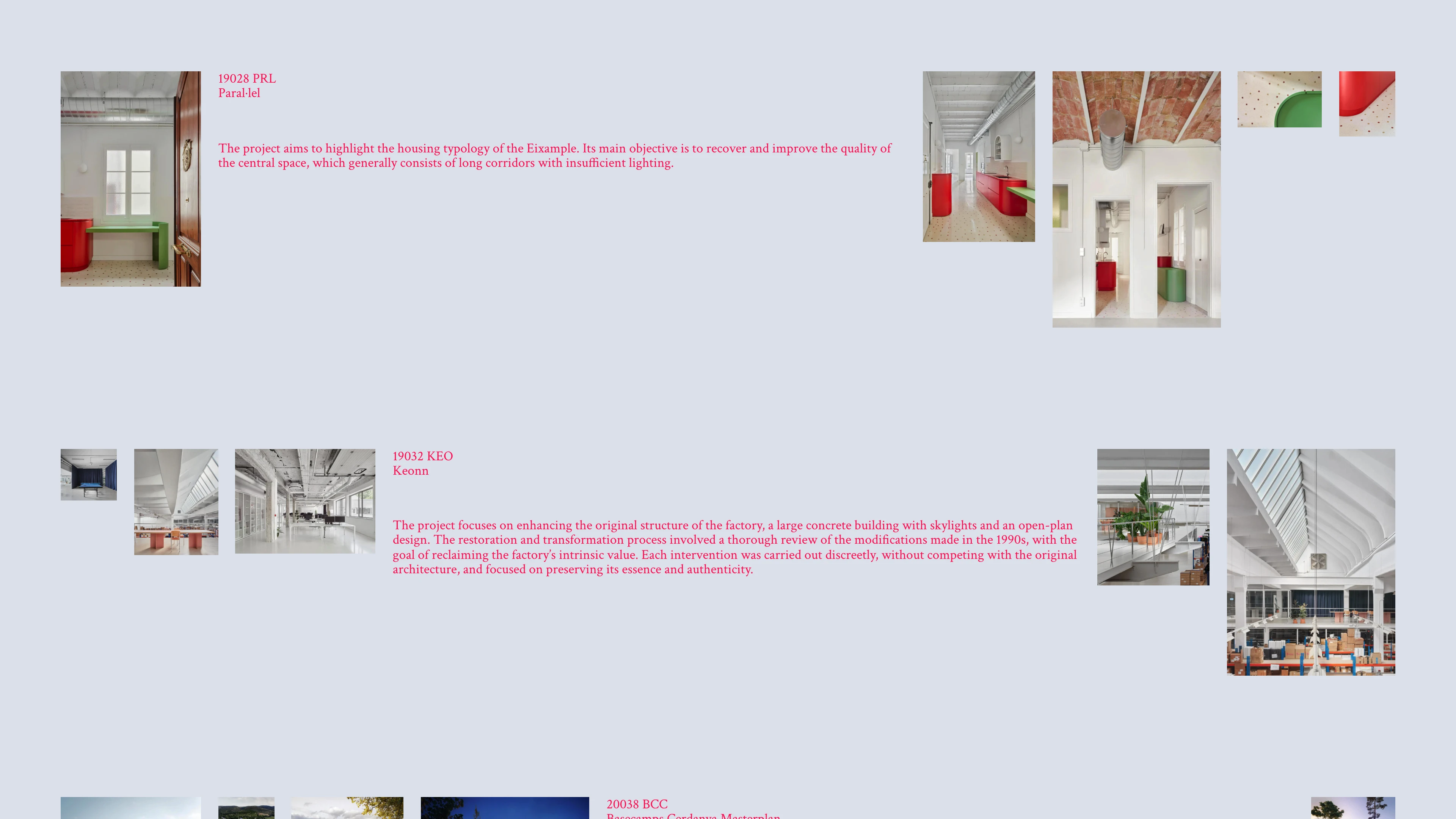 Full page screenshot of the Biga website. Estudi Biga is a cooperative of architects founded in 2018 and based in …