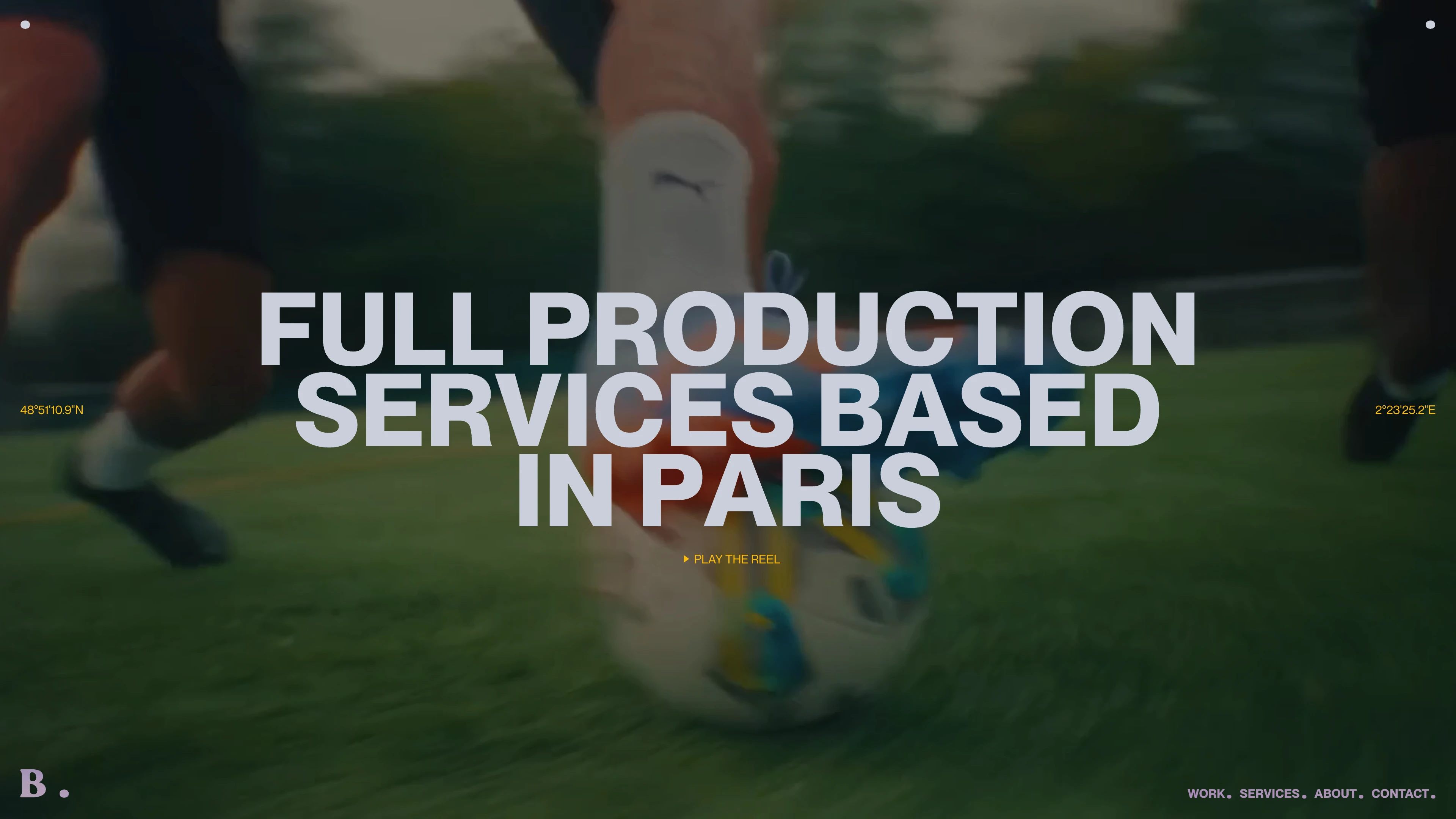 Full page screenshot of the BLOOM website. Nestled in the heart of Paris, we are a dedicated production services company, …
