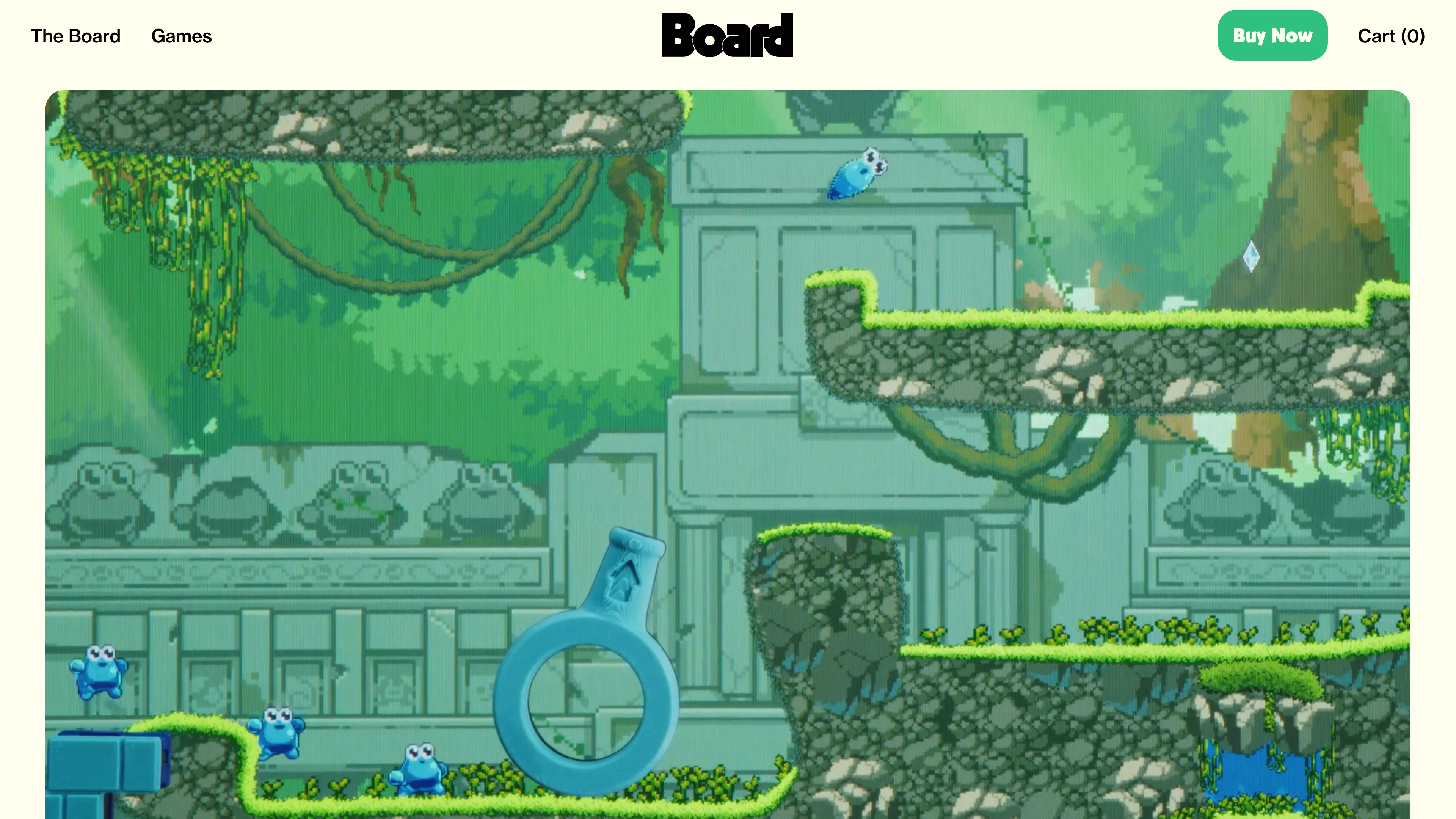 Full page screenshot of the Board.fun website. Board fuses the best of board games and video games into something entirely new. …