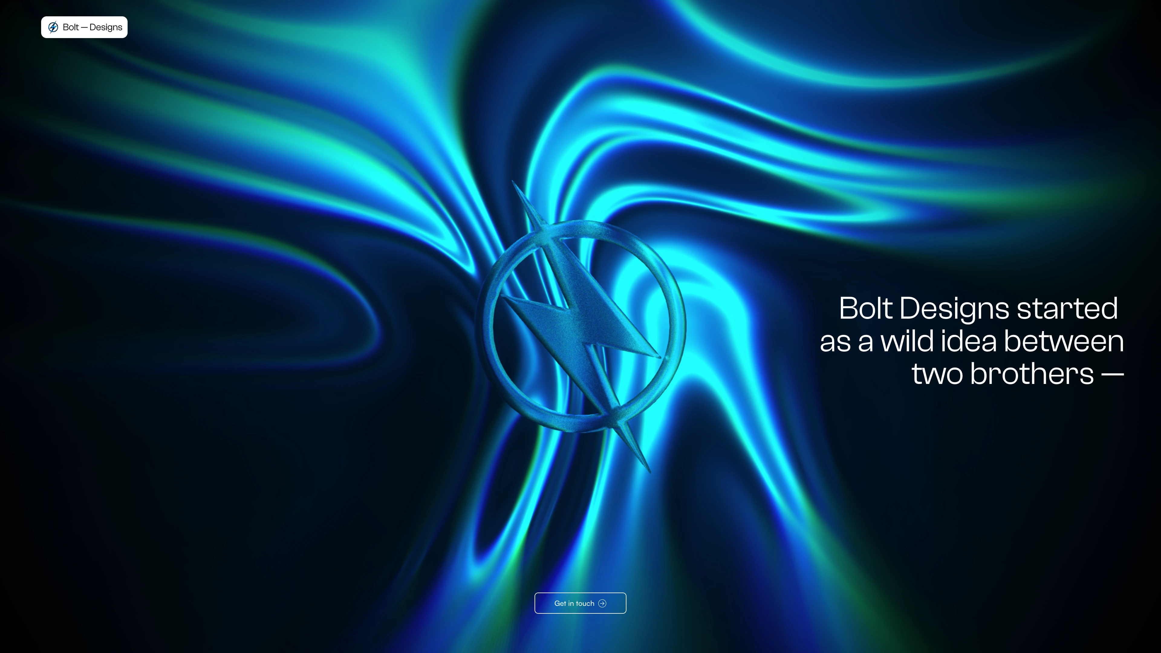 Full page screenshot of the Bolt-Designs website. Shockingly good websites. We don’t do slow. We don’t do boring. At Bolt Designs, …