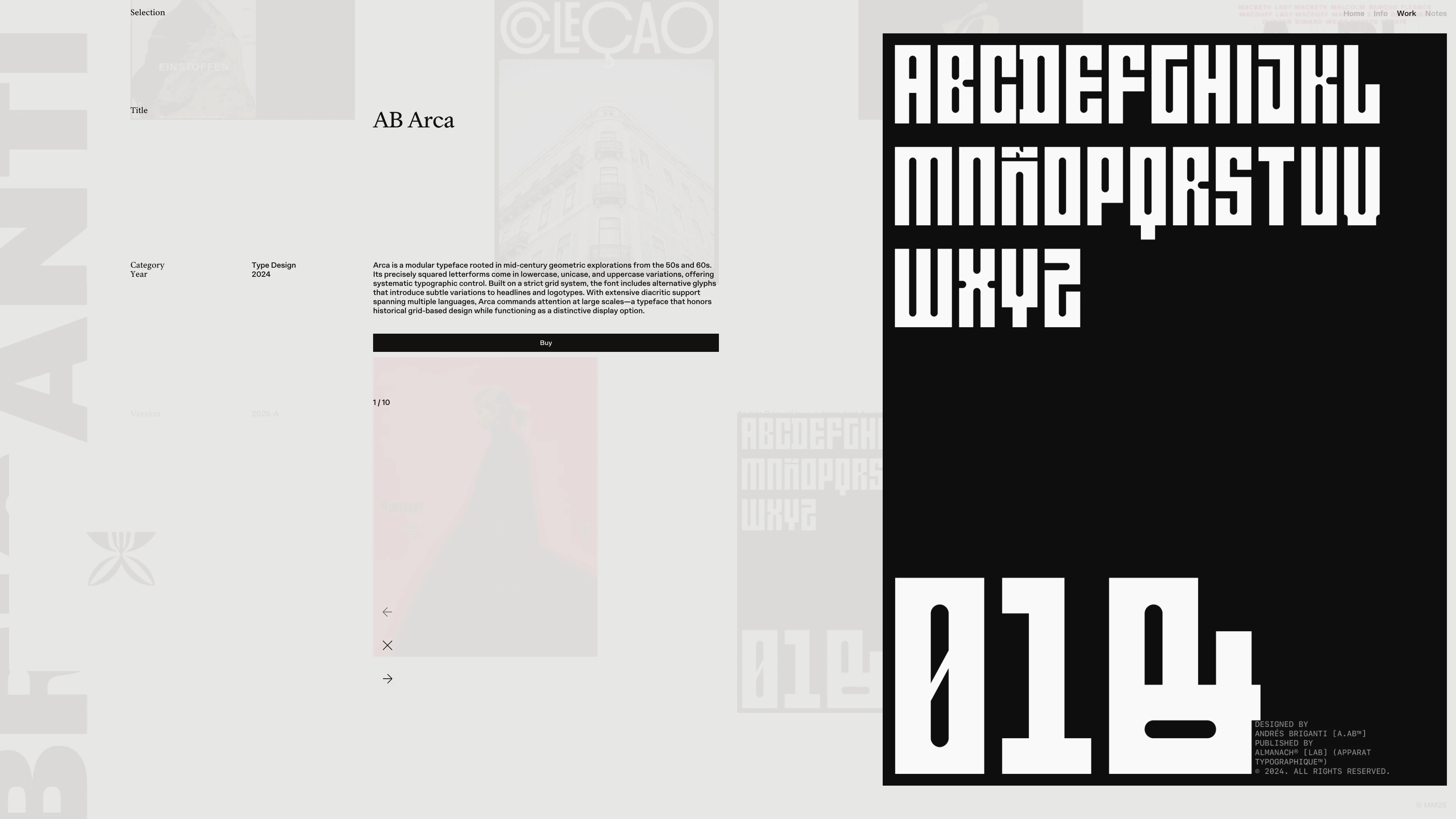 Full page screenshot of the Andres Briganti website. Andrés Briganti is an independent designer specializing in visual identity, with …
