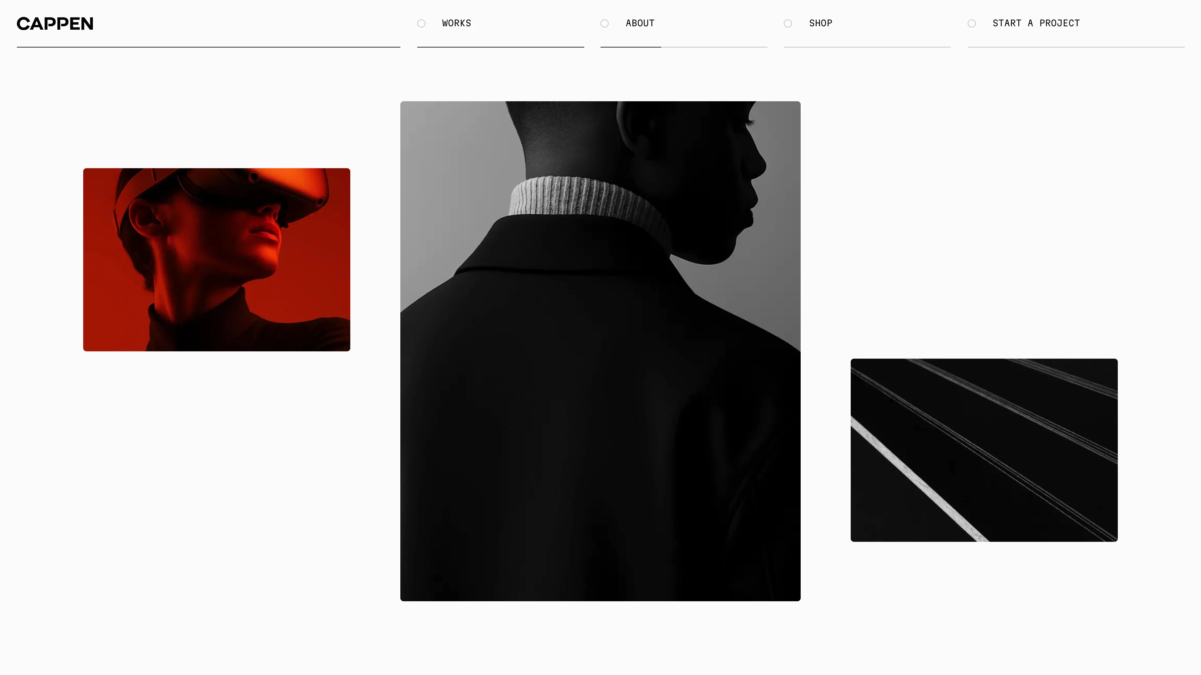 Full page screenshot of the Cappen website. Cappen is a globally awarded web design & development and creative design …
