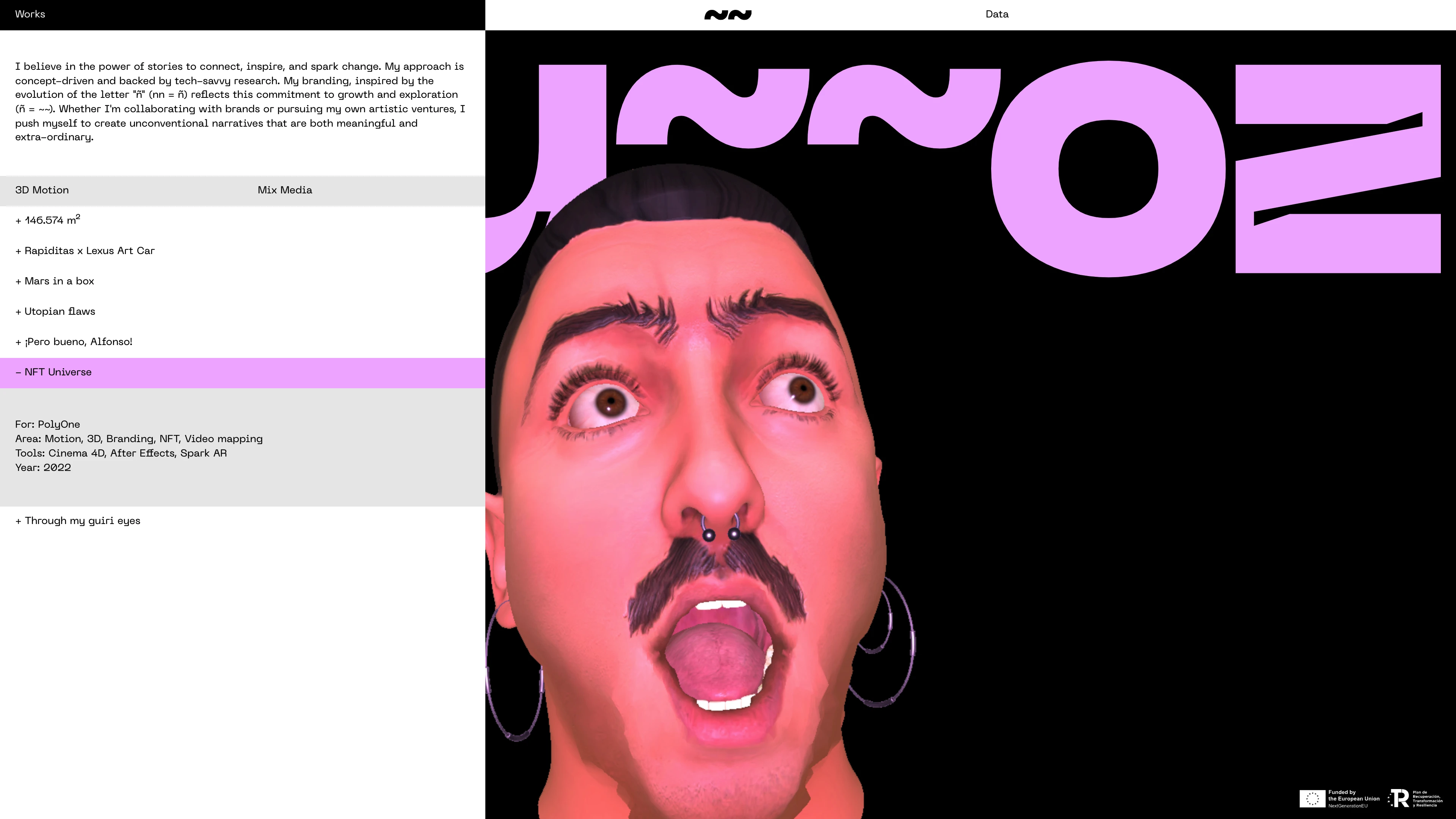 Full page screenshot of the Carlos Munnoz website. My name is Carlos Munnoz, aka Munnoz, a graphic designer specialized in motion, …