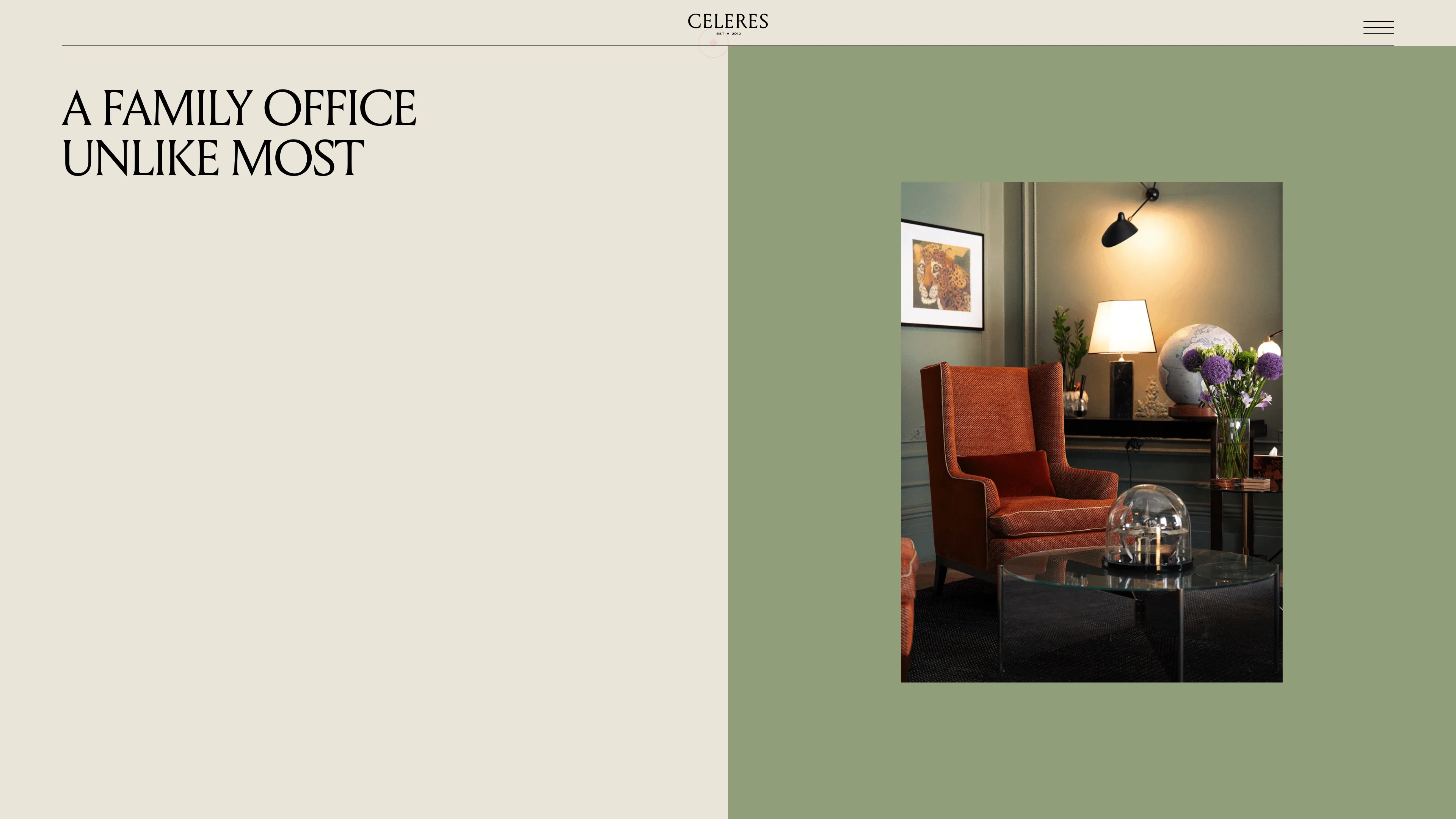 Full page screenshot of the Celeres website. Since our first major investment in 2009, Celeres has done things differently. …