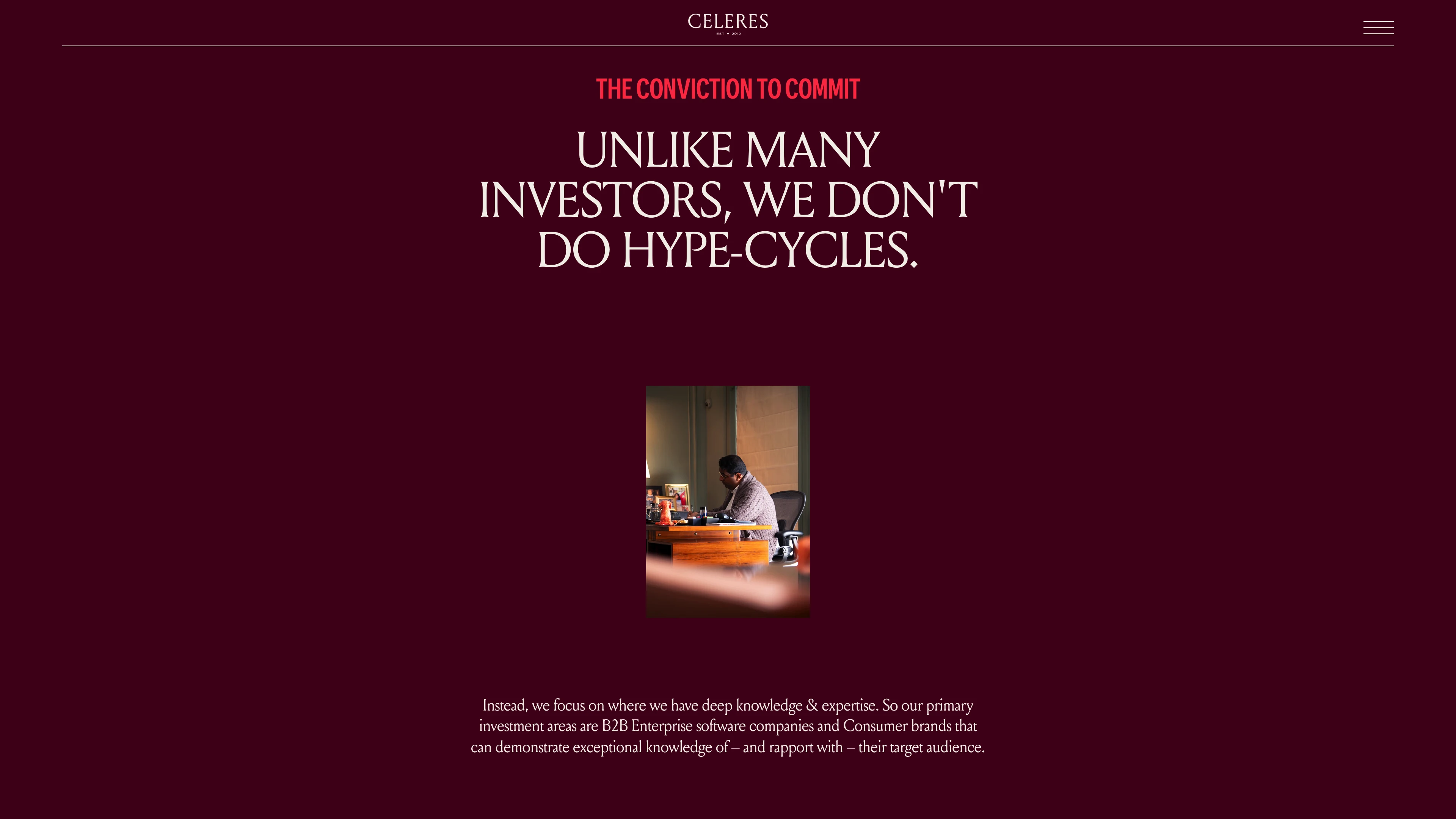 Full page screenshot of the Celeres website. Since our first major investment in 2009, Celeres has done things differently. …