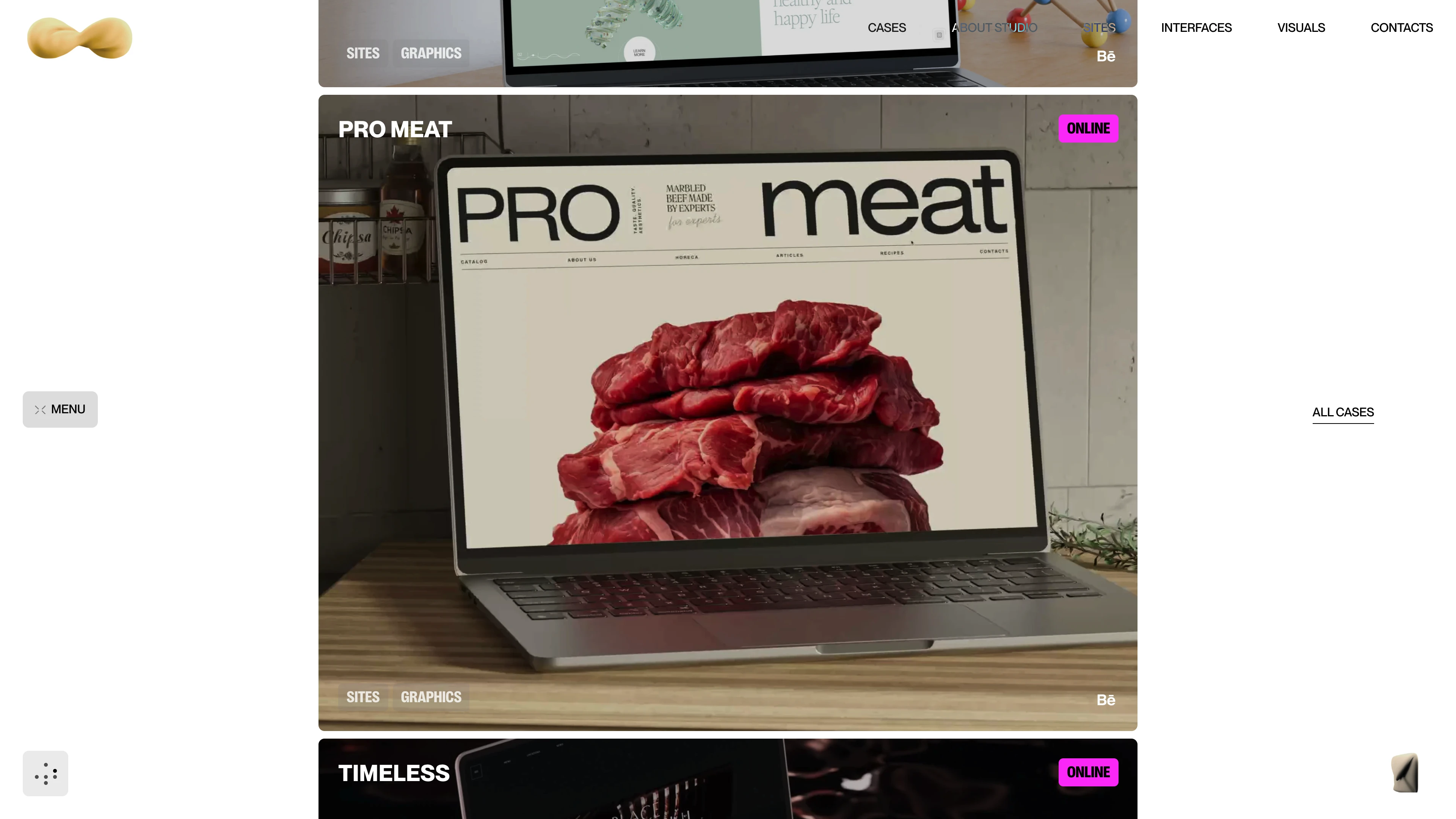 Full page screenshot of the Chipsa website. We make websites unlike everyone else’s - with elaborate animation, high-quality …