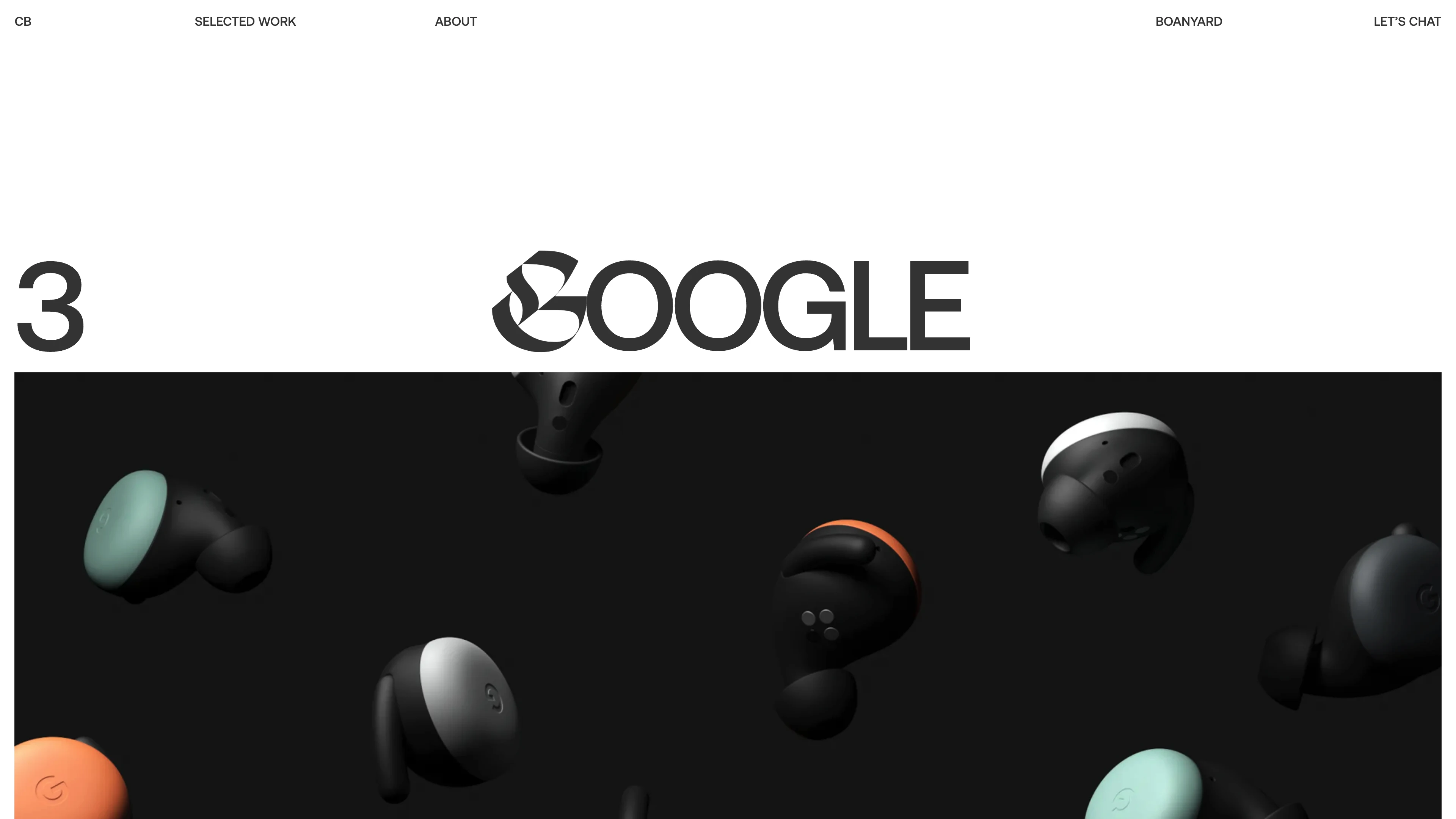 Full page screenshot of the Clay Boan website. A multidisciplinary designer based in NYC with a focus on art direction, …