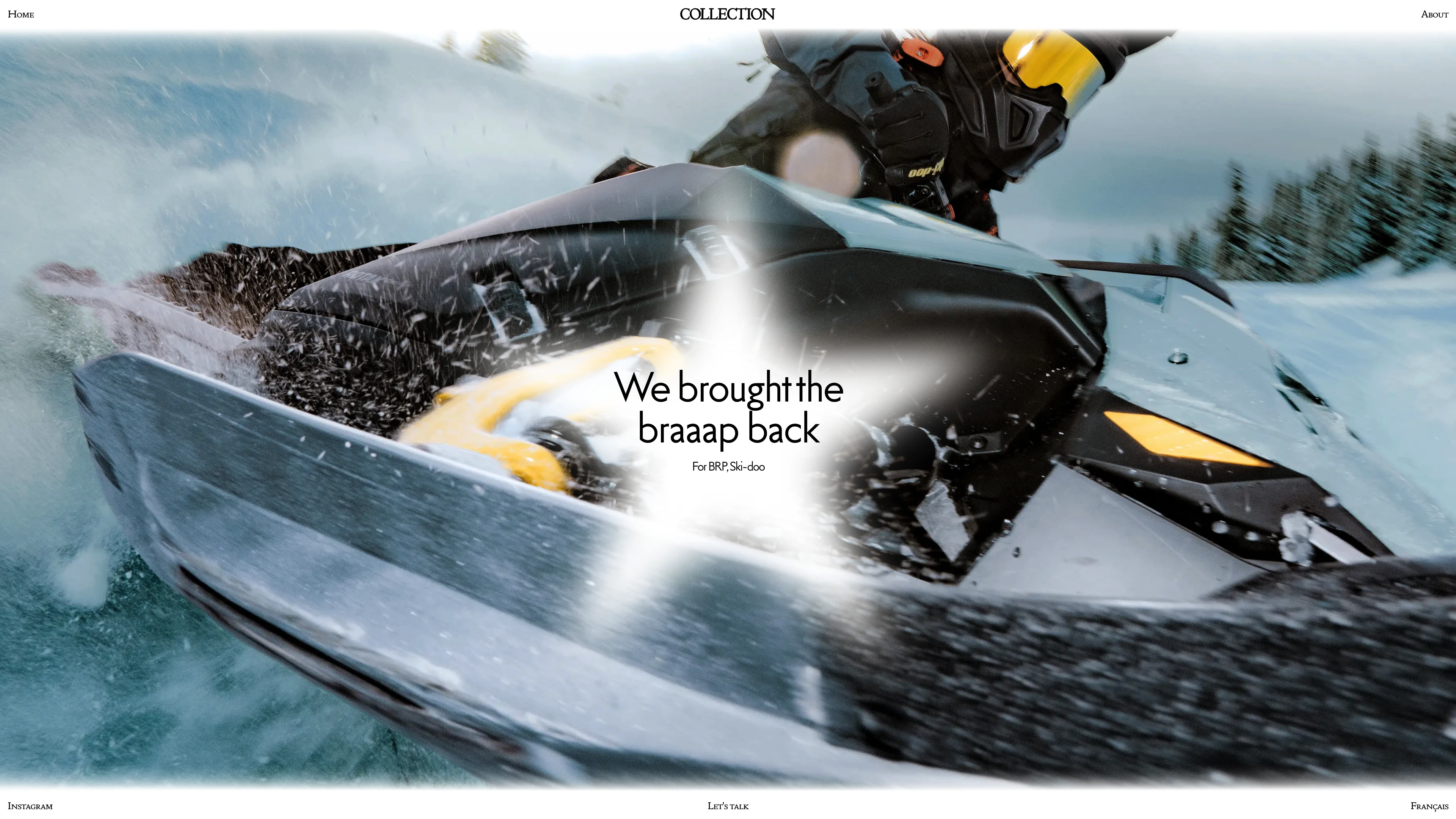 Full page screenshot of the Collection website. We do advertising, branding, design and strategy. We work with brands we believe …