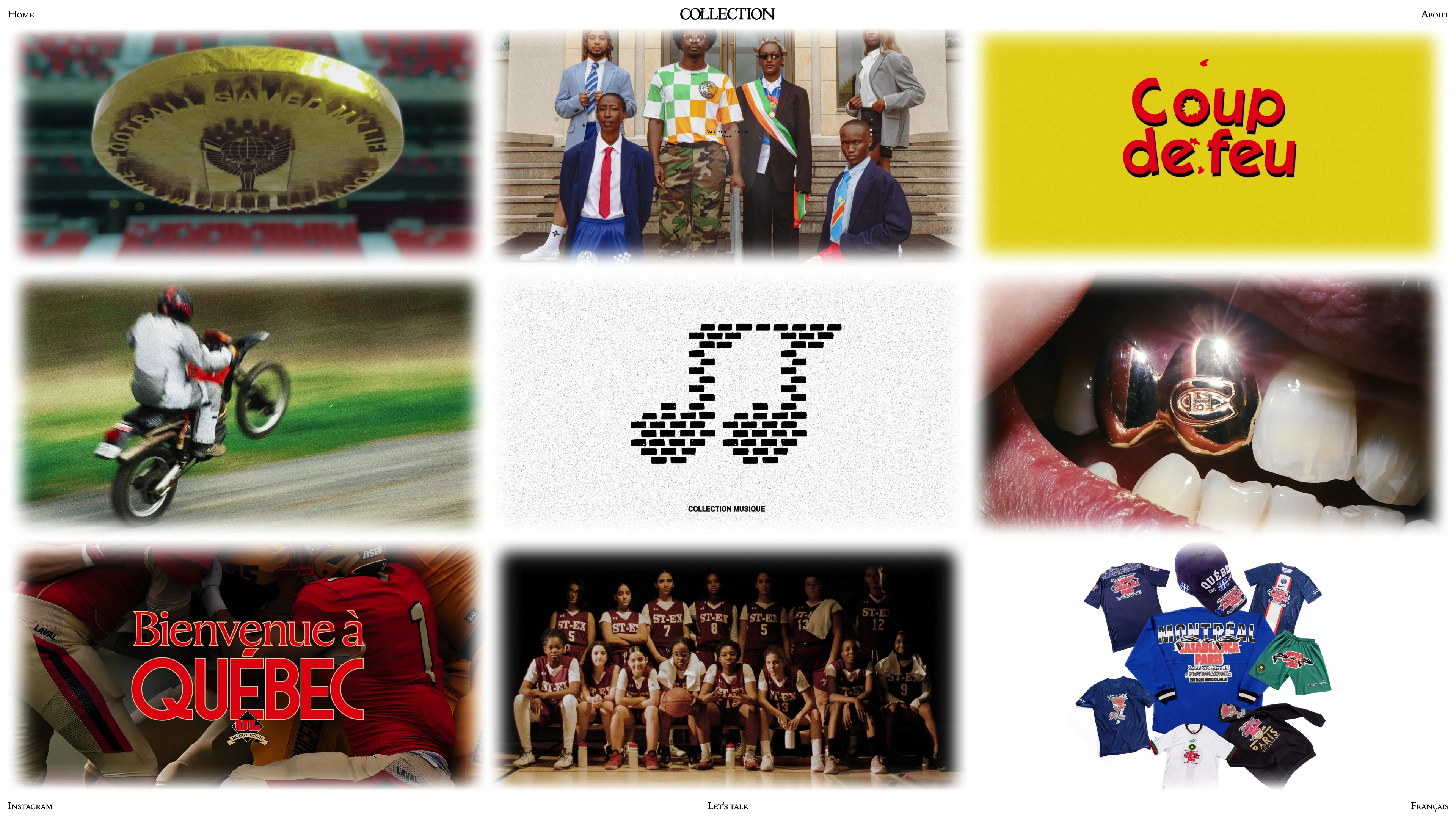 Full page screenshot of the Collection website. We do advertising, branding, design and strategy. We work with brands we believe …