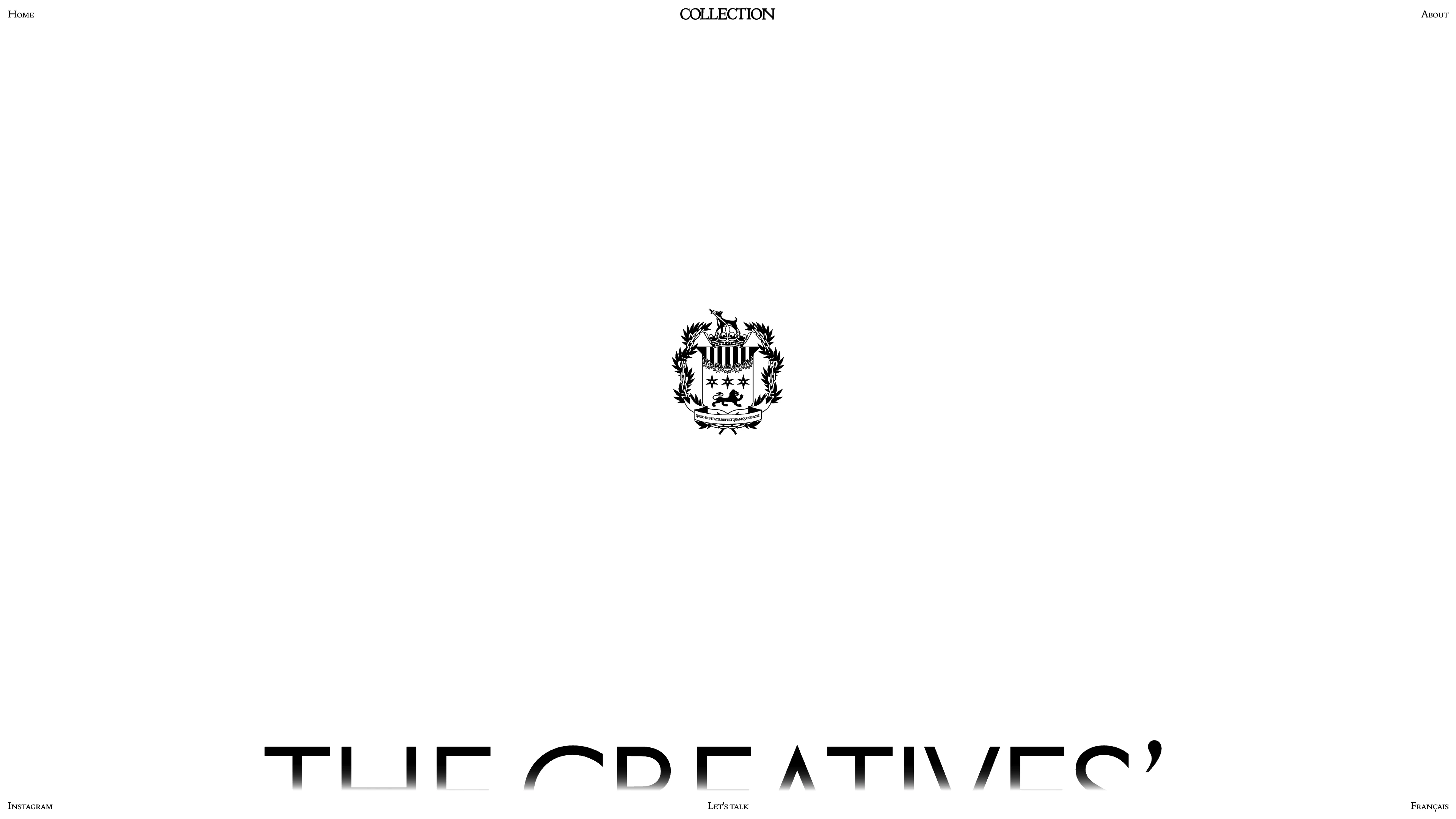 Full page screenshot of the Collection website. We do advertising, branding, design and strategy. We work with brands we believe …