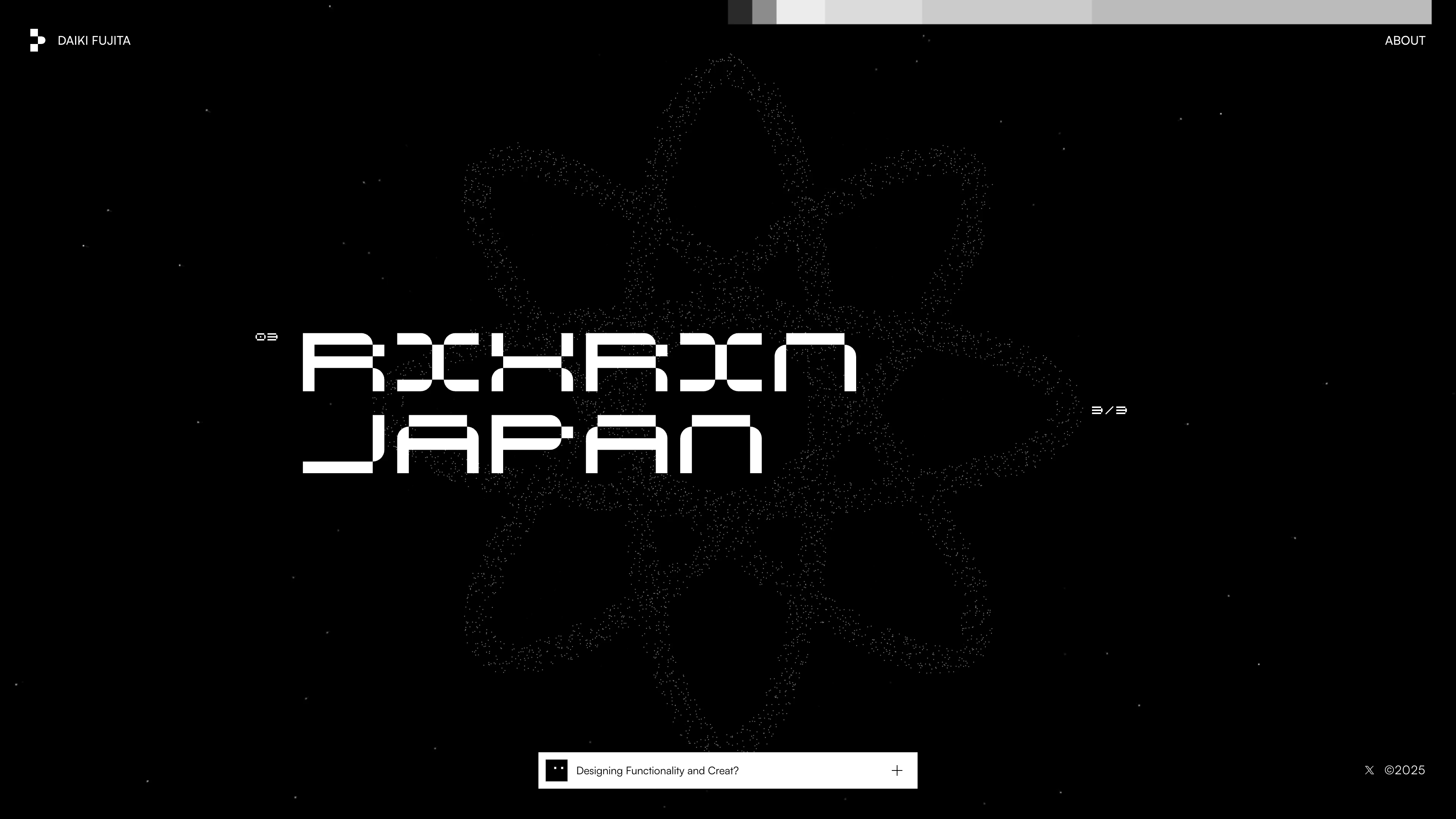 Full page screenshot of the Daiki Fujita website. I’m Daiki Fujita, a designer based in Tokyo. I work across the digital fields of …