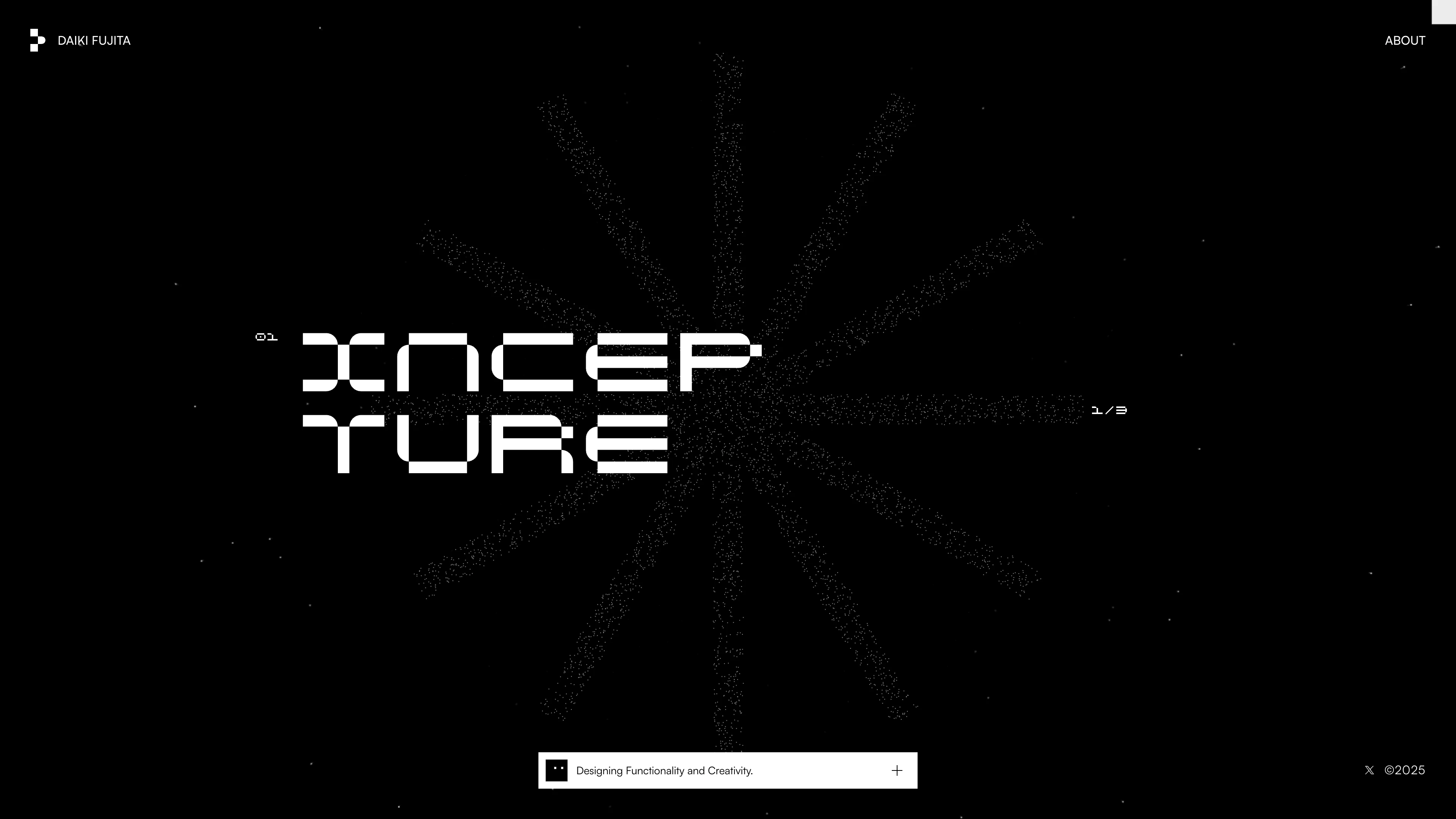 Full page screenshot of the Daiki Fujita website. I’m Daiki Fujita, a designer based in Tokyo. I work across the digital fields of …