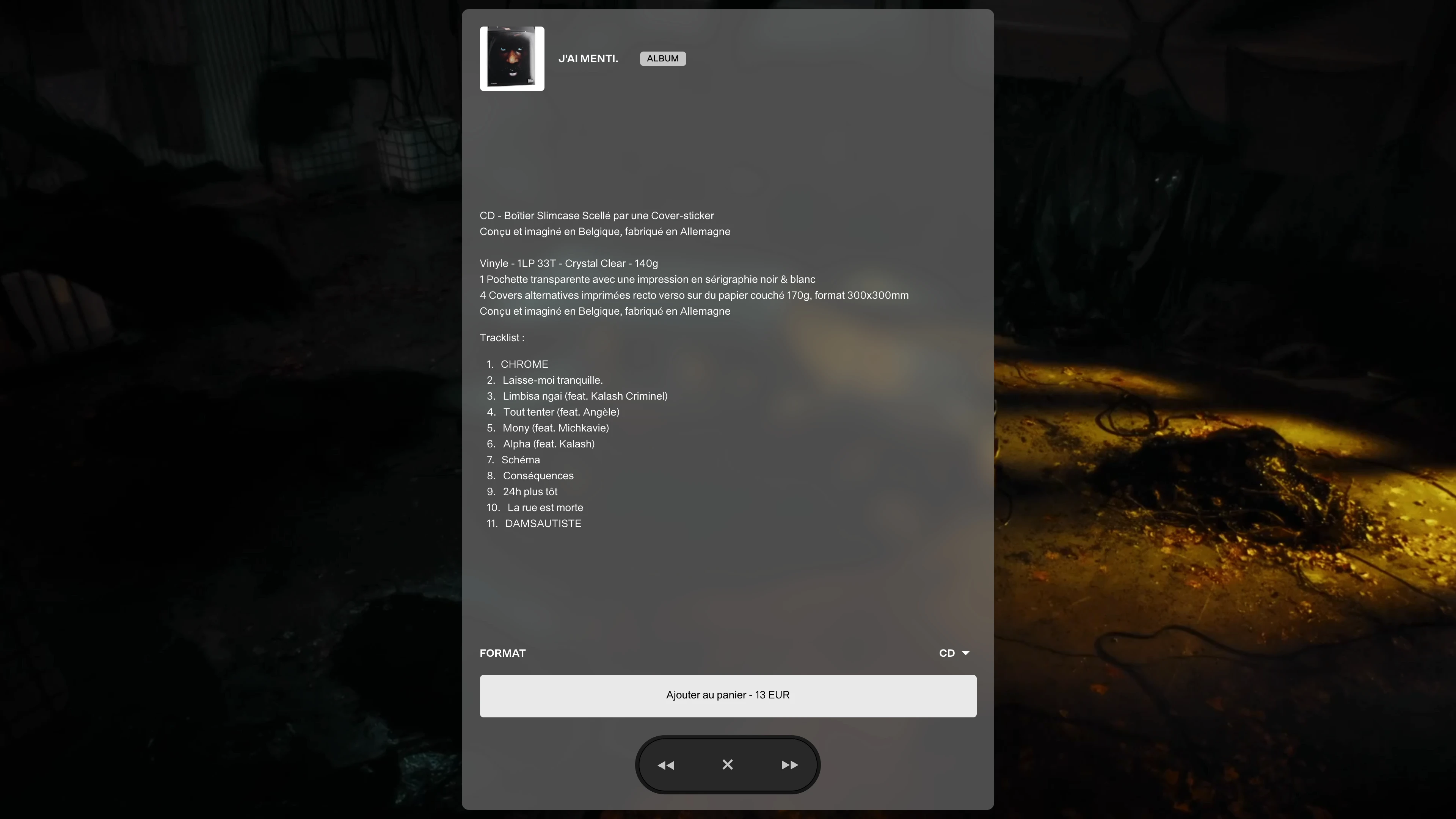 Full page screenshot of the Damso website. A simple glimpse into my universe.