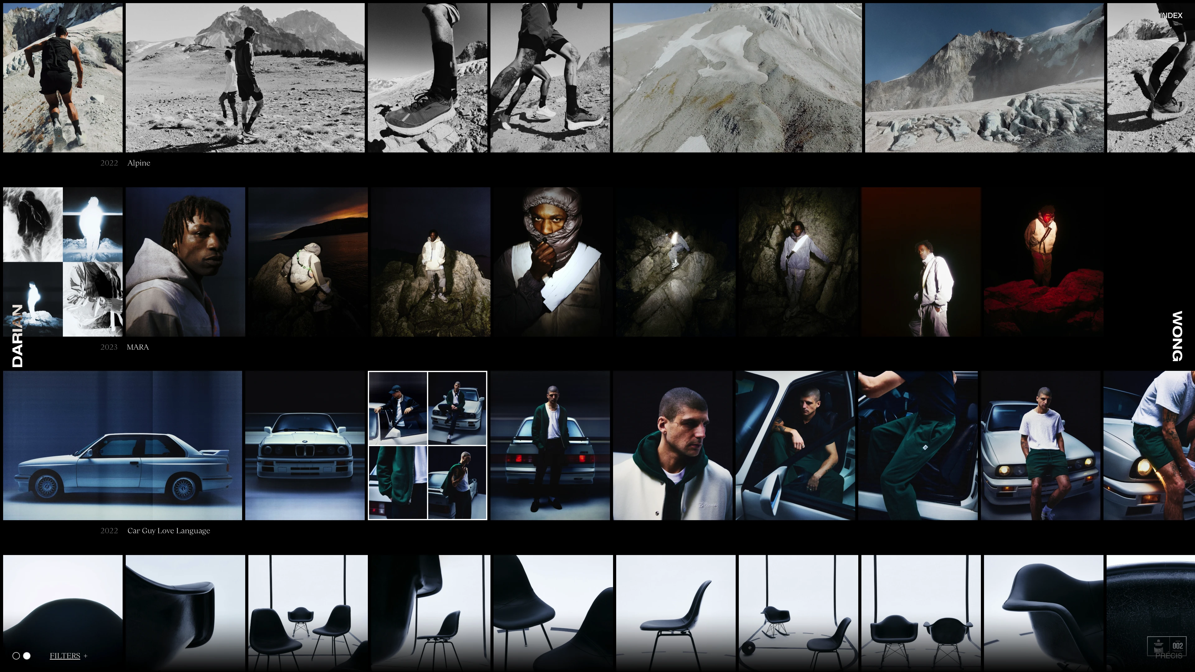 Full page screenshot of the Darian Wong website. An open investigation into the nature of duality by visual artist, photographer …