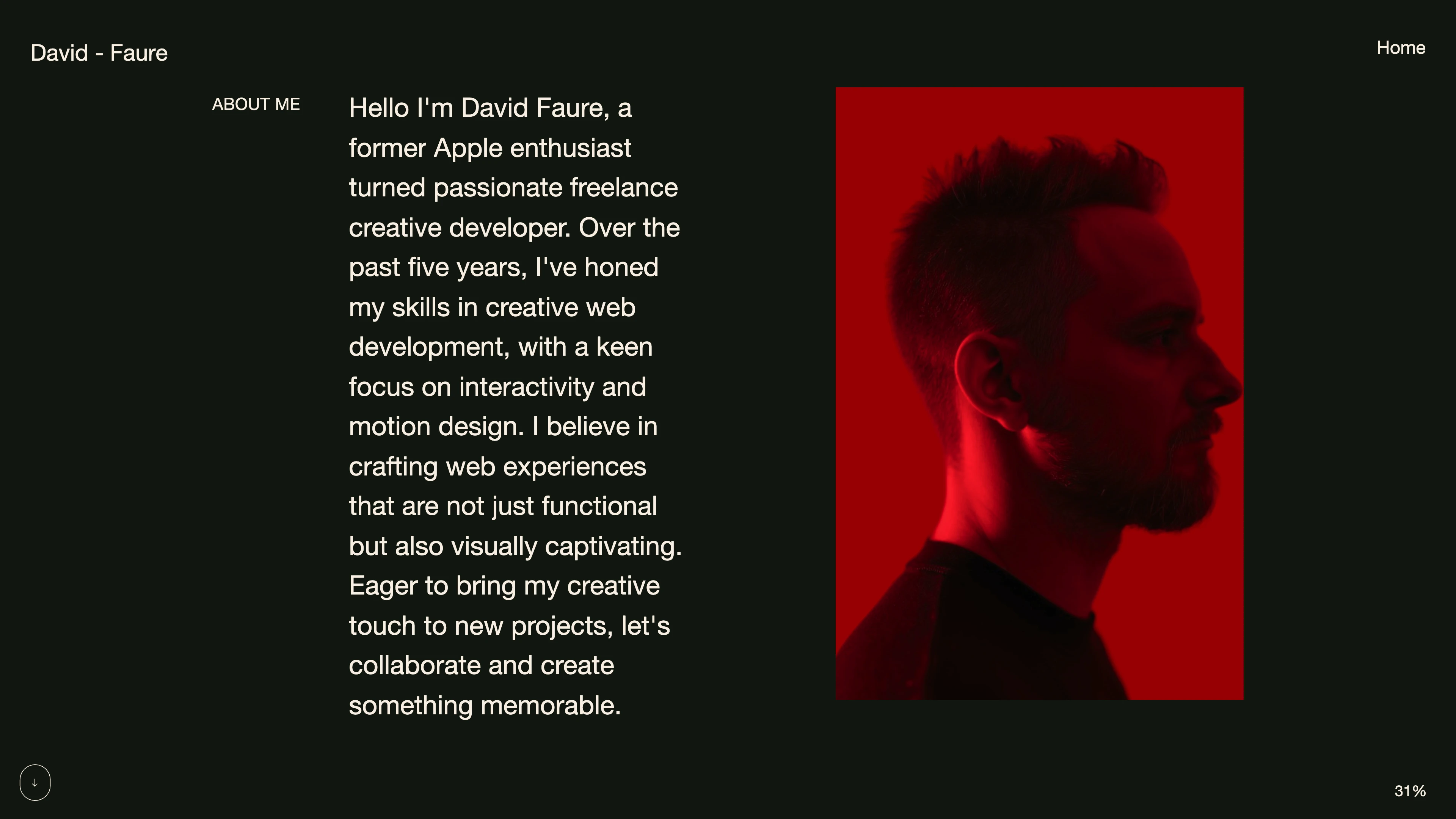 Full page screenshot of the David Faure website. Hello I'm David Faure, a former Apple enthusiast turned passionate freelance …