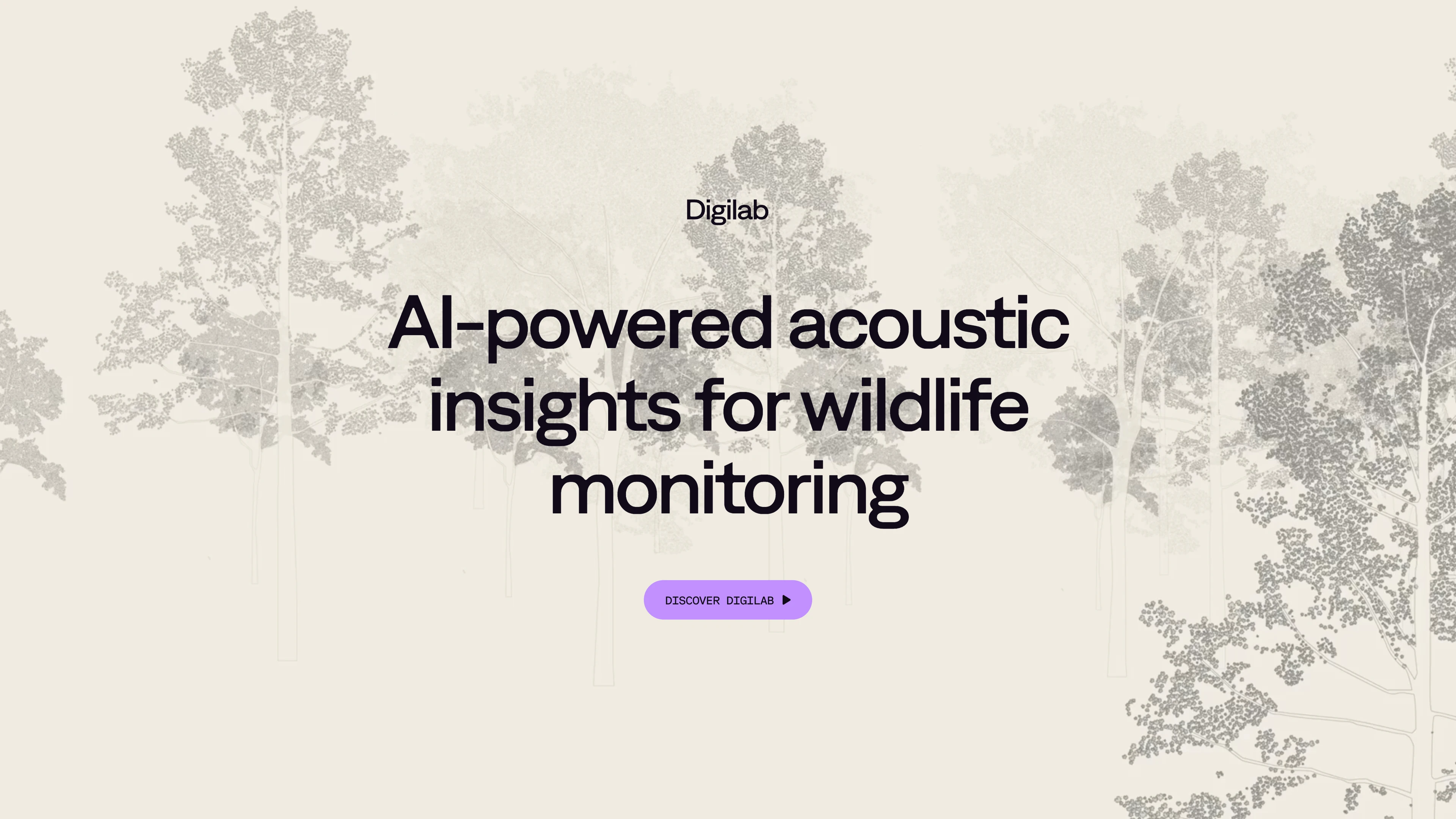 Full page screenshot of the Digilab website. We are an artificial intelligence company, founded in New Zealand, focused on …