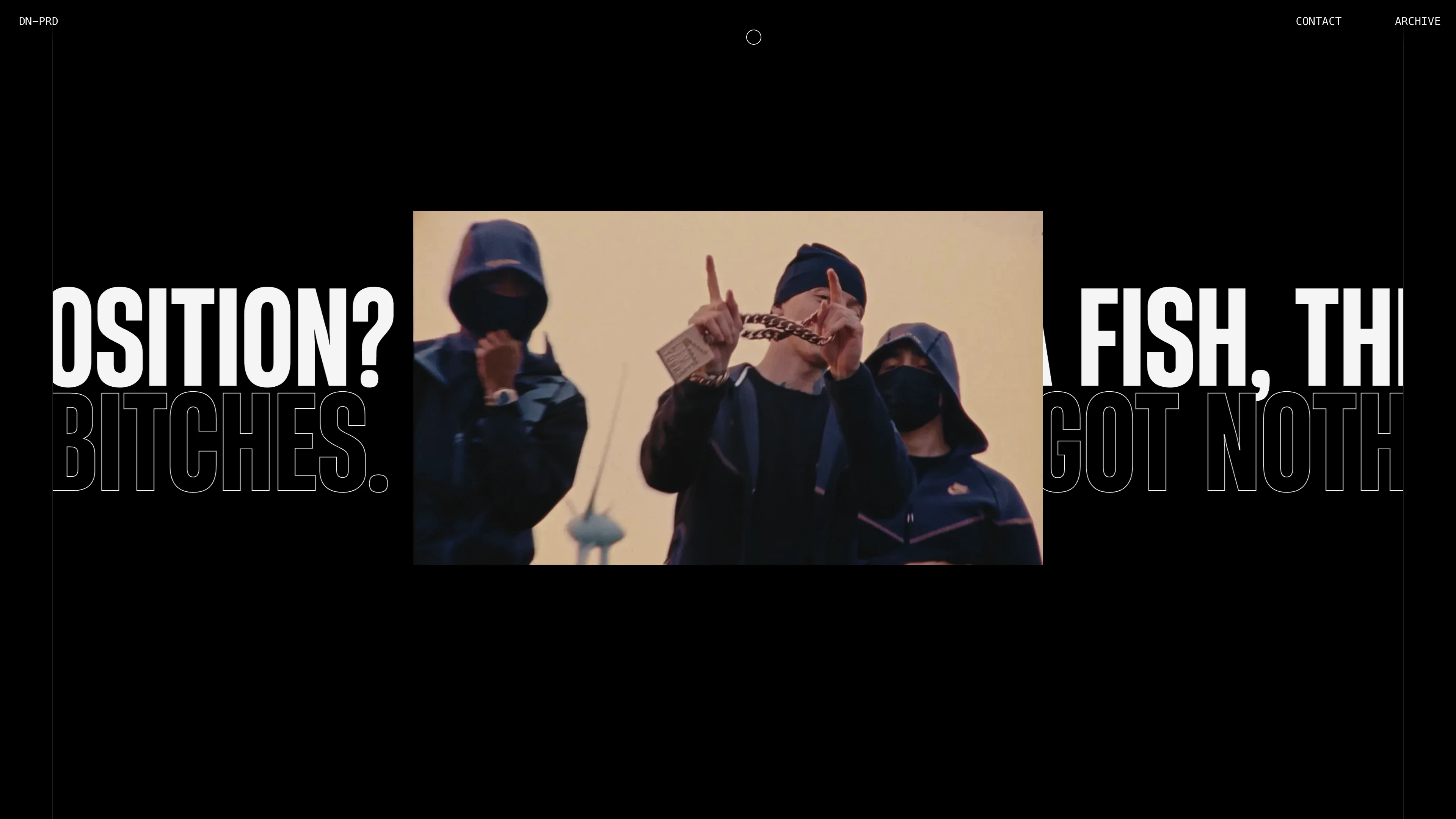 Full page screenshot of the DON PROD website. DON PROD are a dynamic directingtrio from Isle of Wight operating in the London …