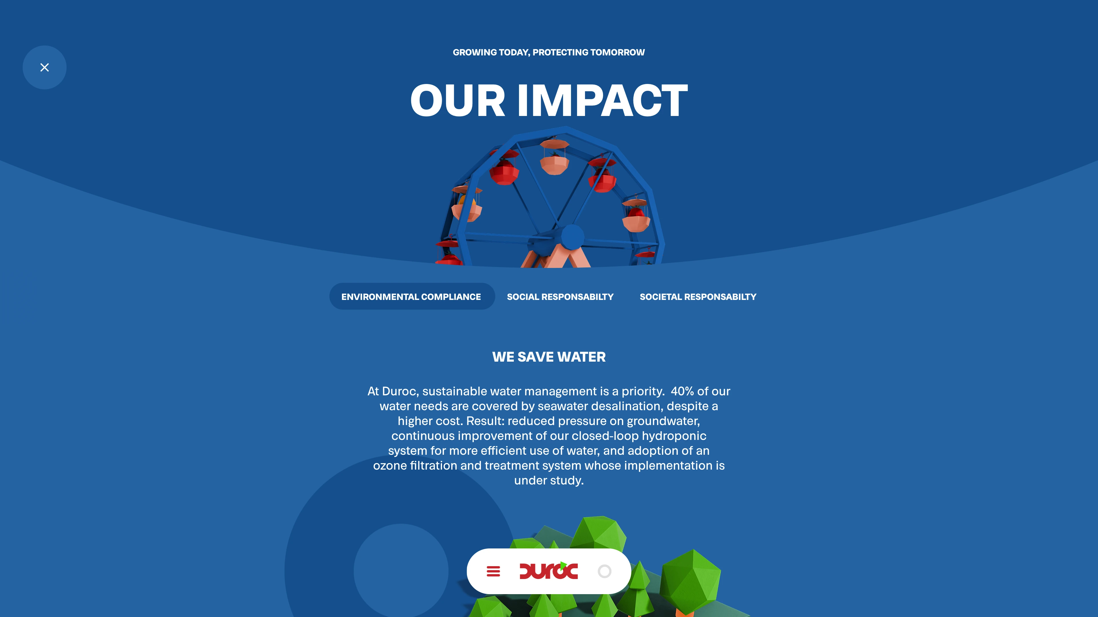 Full page screenshot of the Duroc website. The cherry picked tomatoes since 1989. At Duroc, we manage 620 hectares of our …