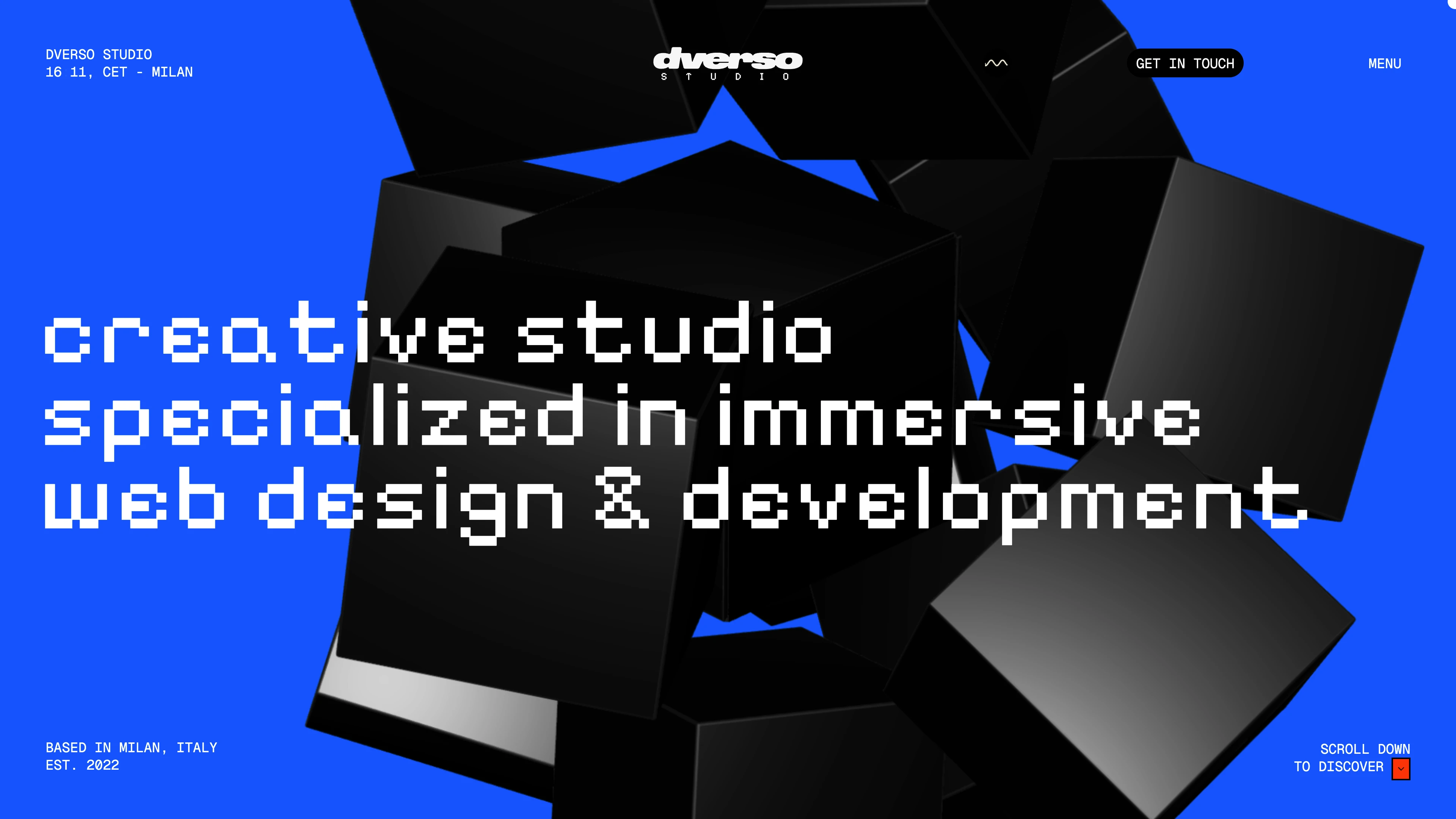 Full page screenshot of the dverso studio website. We specialize in creating modern, responsive, and user-friendly websites. Our …