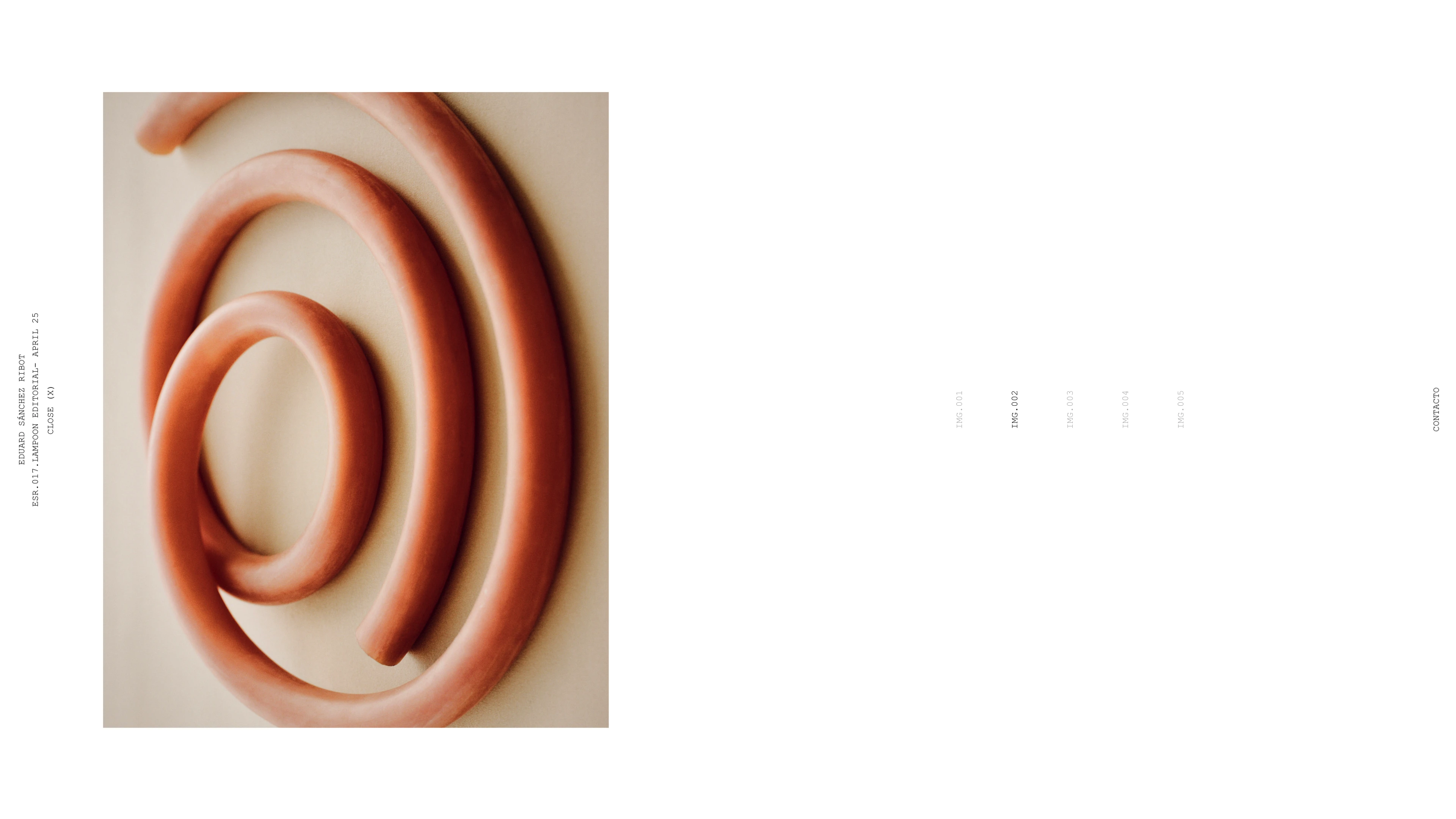 Full page screenshot of the Eduard Sánchez Ribot website. Photographer represented by Jones Mgmt.