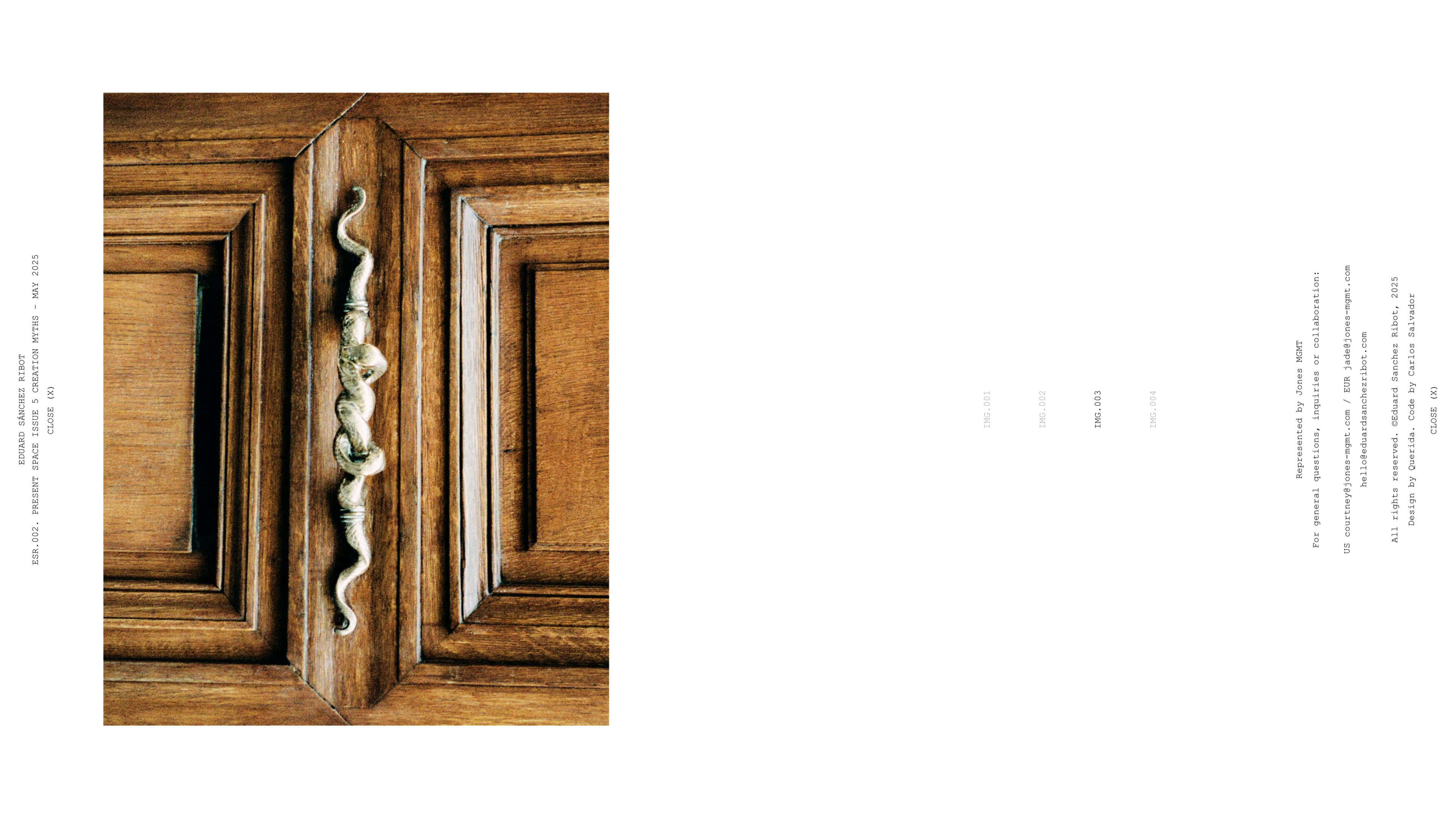 Full page screenshot of the Eduard Sánchez Ribot website. Photographer represented by Jones Mgmt.