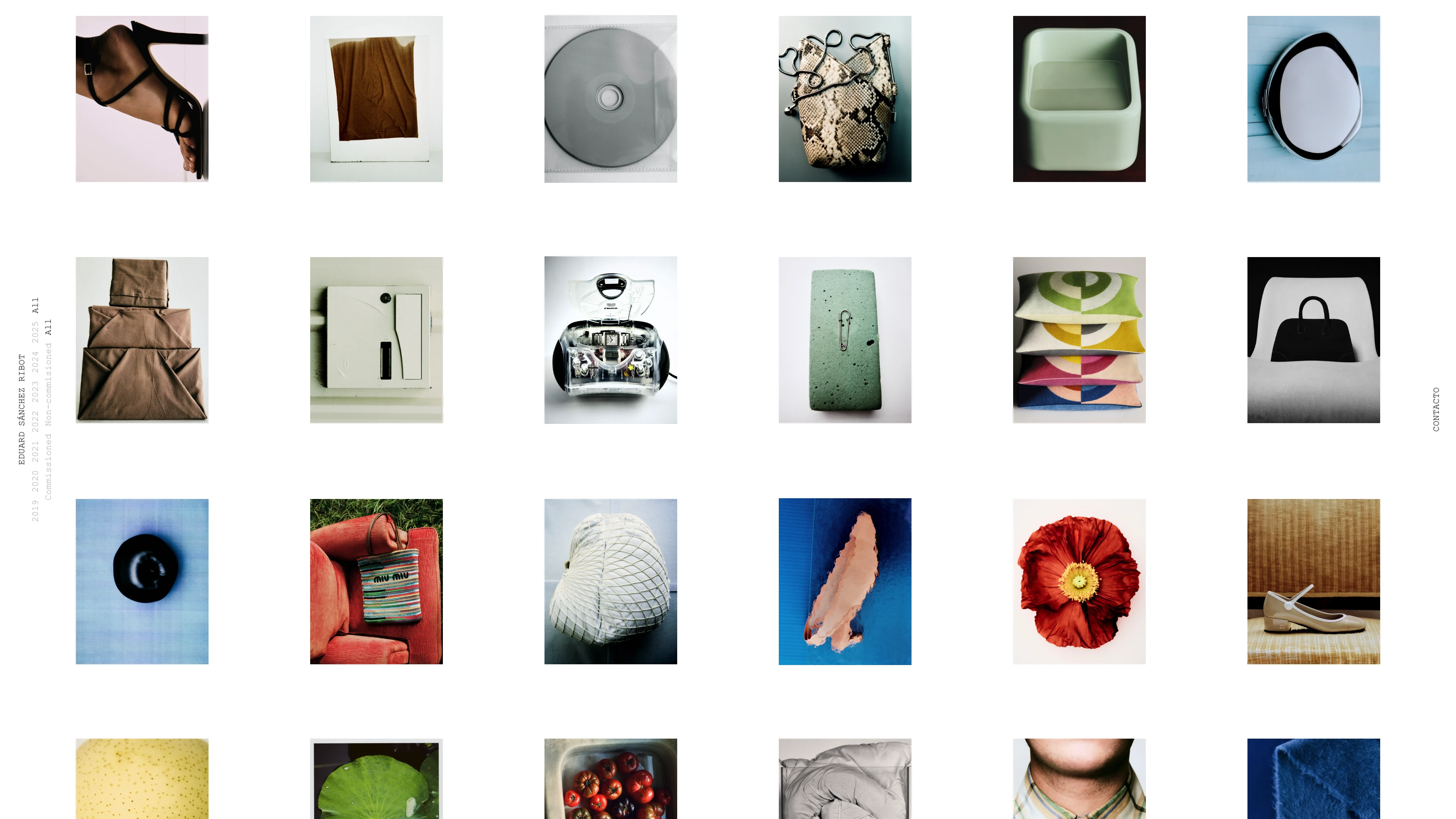 Full page screenshot of the Eduard Sánchez Ribot website. Photographer represented by Jones Mgmt.