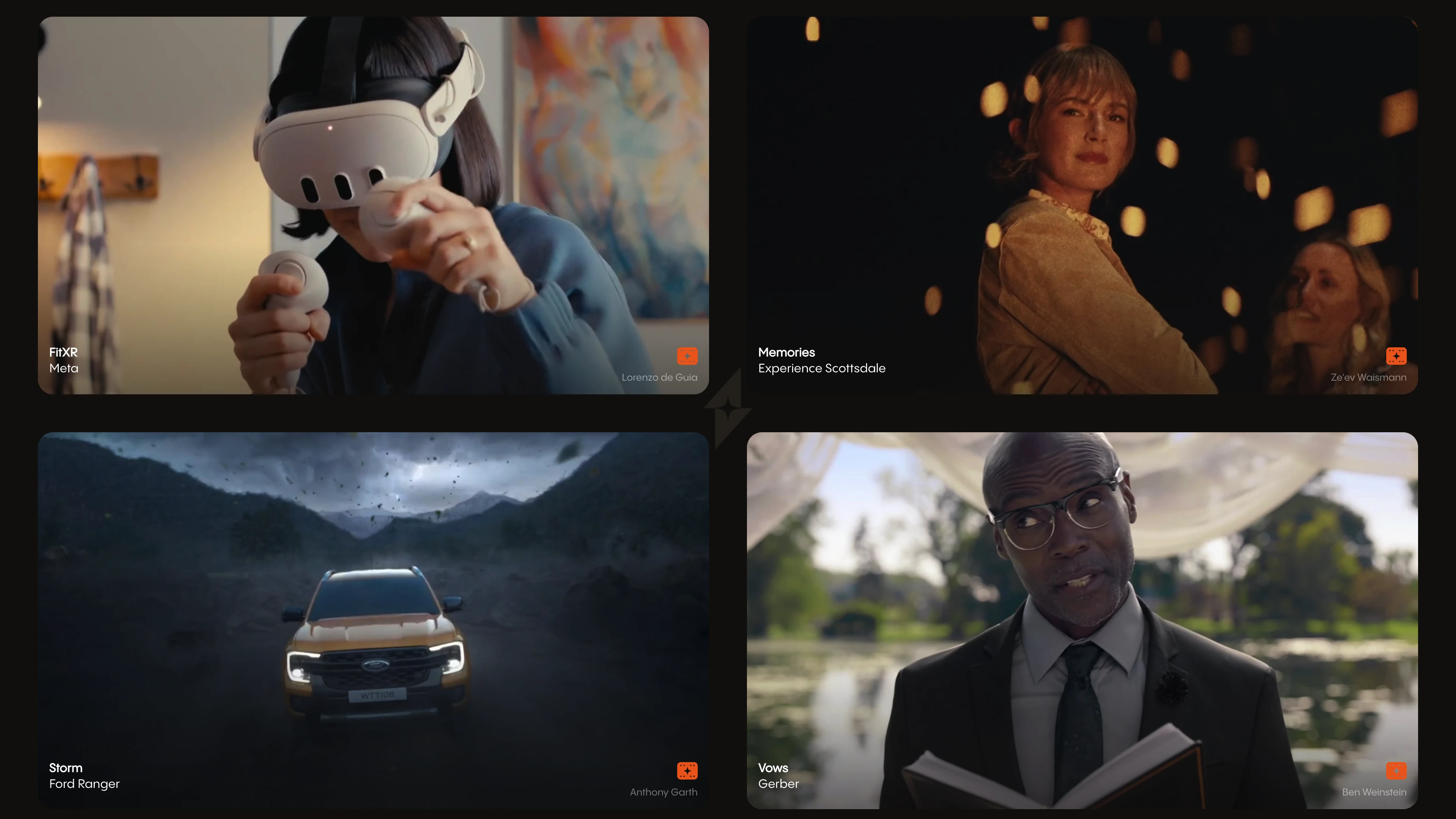 Full page screenshot of the Electra Filmworks website. Electra Filmworks is a Los Angeles based production studio.