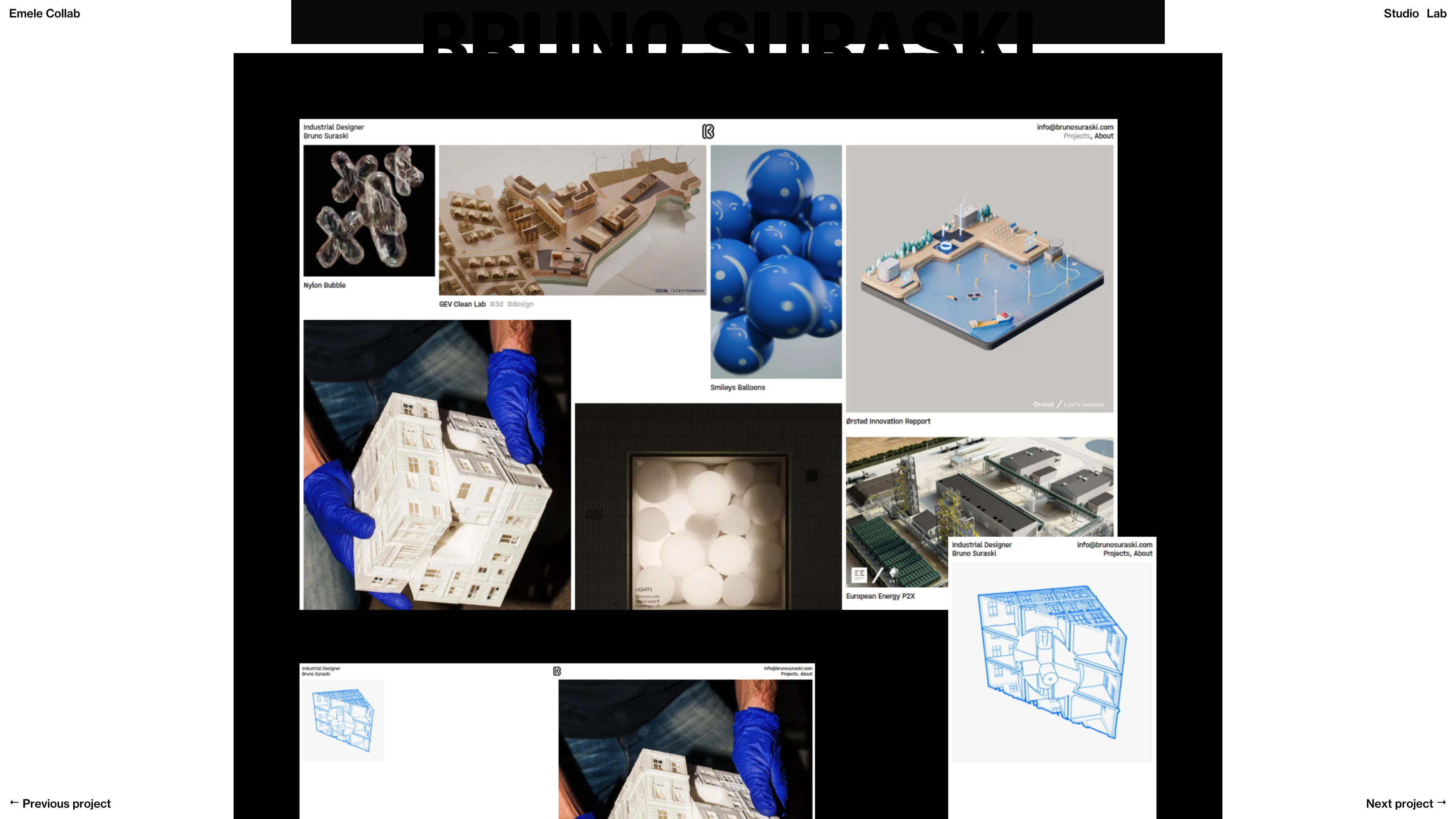 Full page screenshot of the Emele Collab website. We’re Lidia and Matt, the creative minds behind Emele Collab. We specialize in …