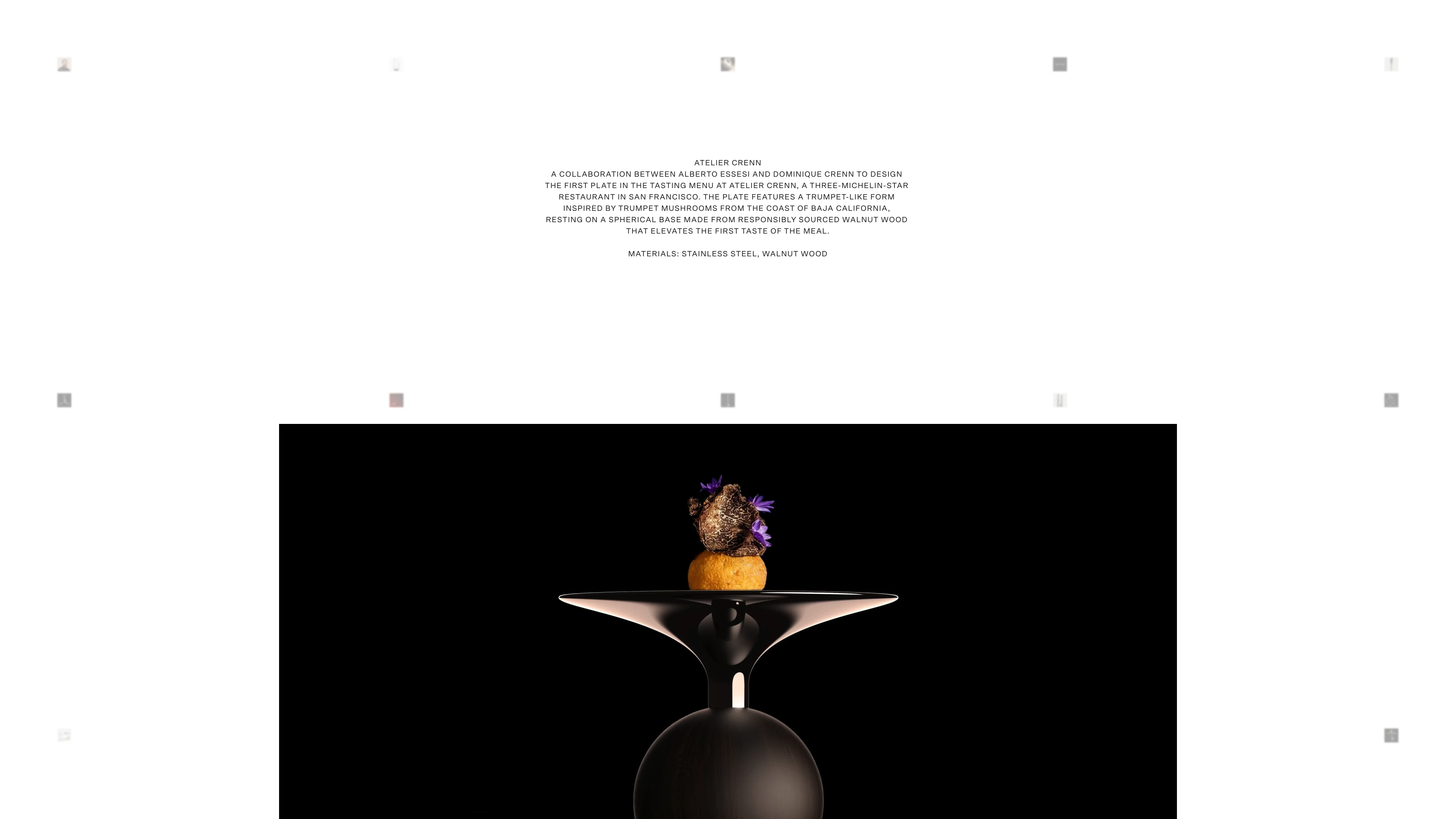 Full page screenshot of the Alberto Essesi website. Alberto Essesi is a designer with experience working with leading design and …