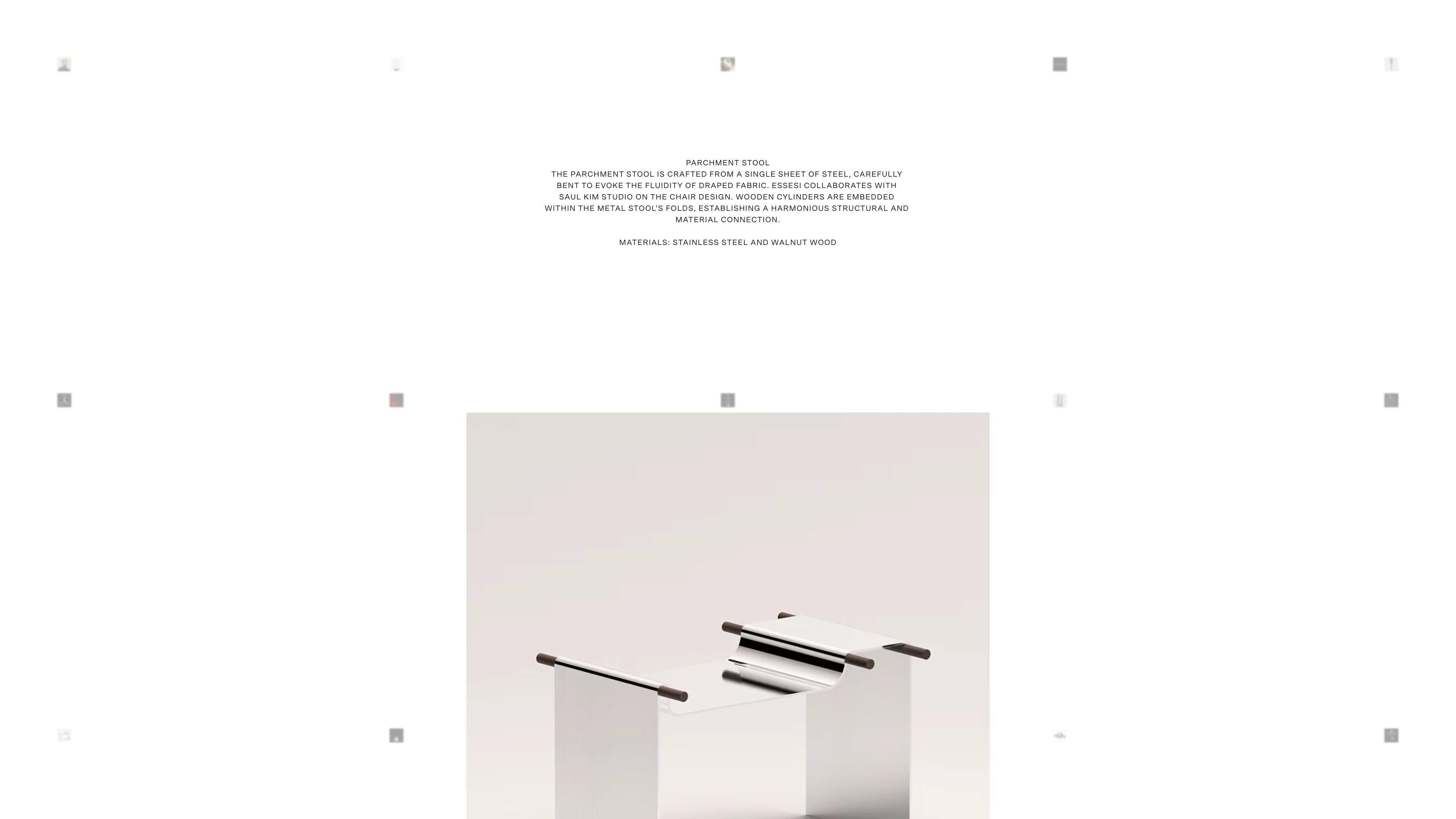 Full page screenshot of the Alberto Essesi website. Alberto Essesi is a designer with experience working with leading design and …