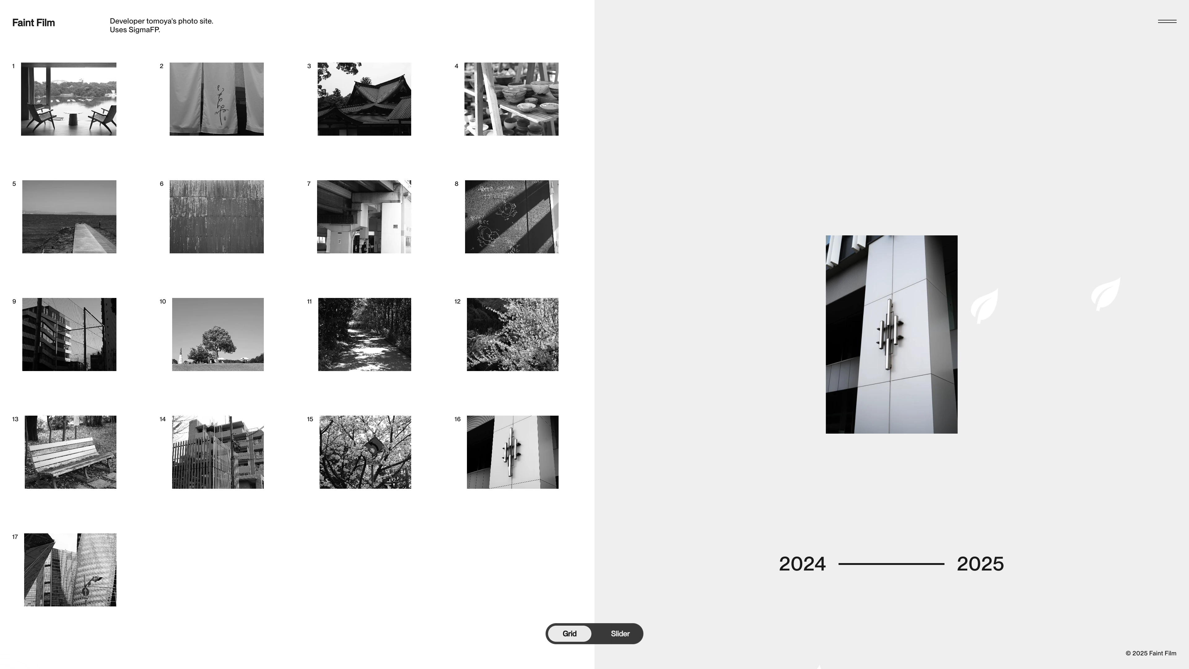 Full page screenshot of the Faint Film website. I'm an engineer by profession, but photography is something I enjoy in my free …