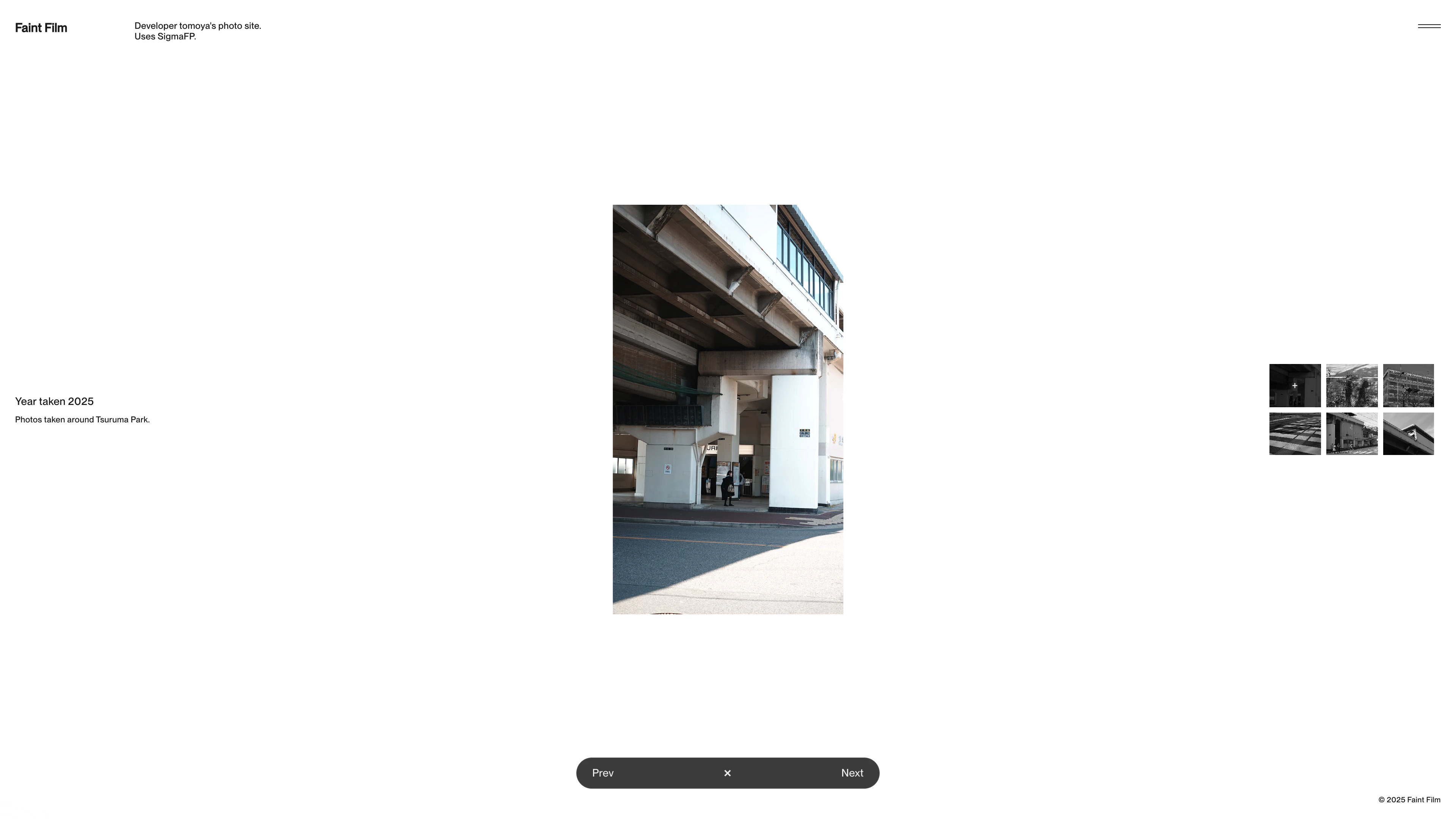 Full page screenshot of the Faint Film website. I'm an engineer by profession, but photography is something I enjoy in my free …