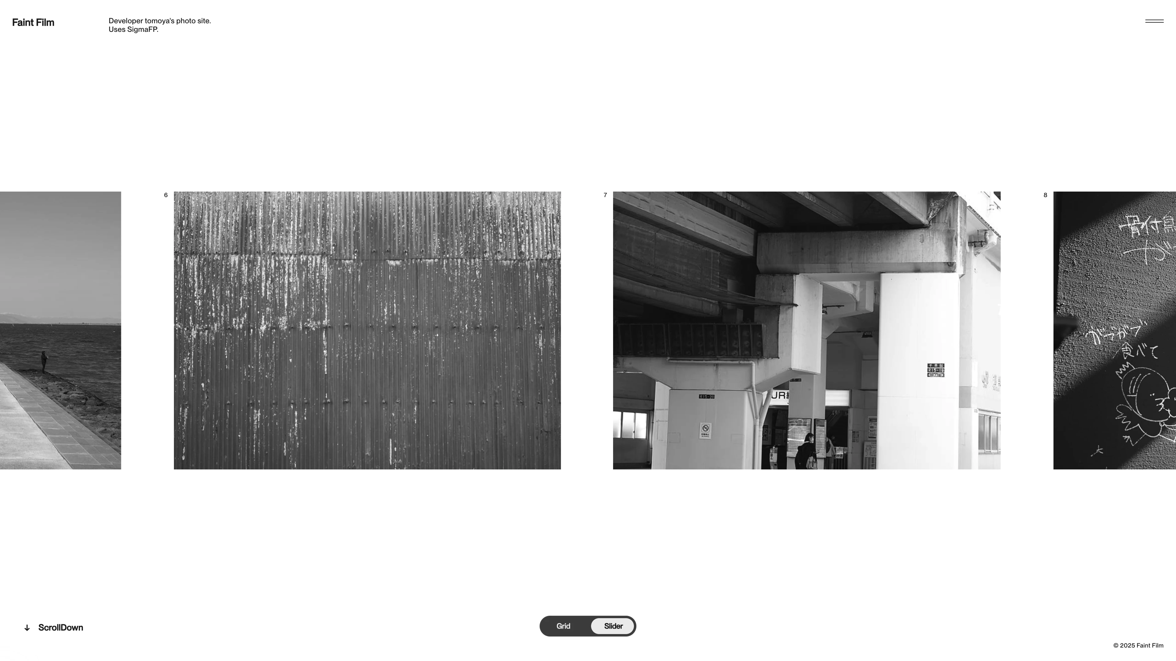 Full page screenshot of the Faint Film website. I'm an engineer by profession, but photography is something I enjoy in my free …