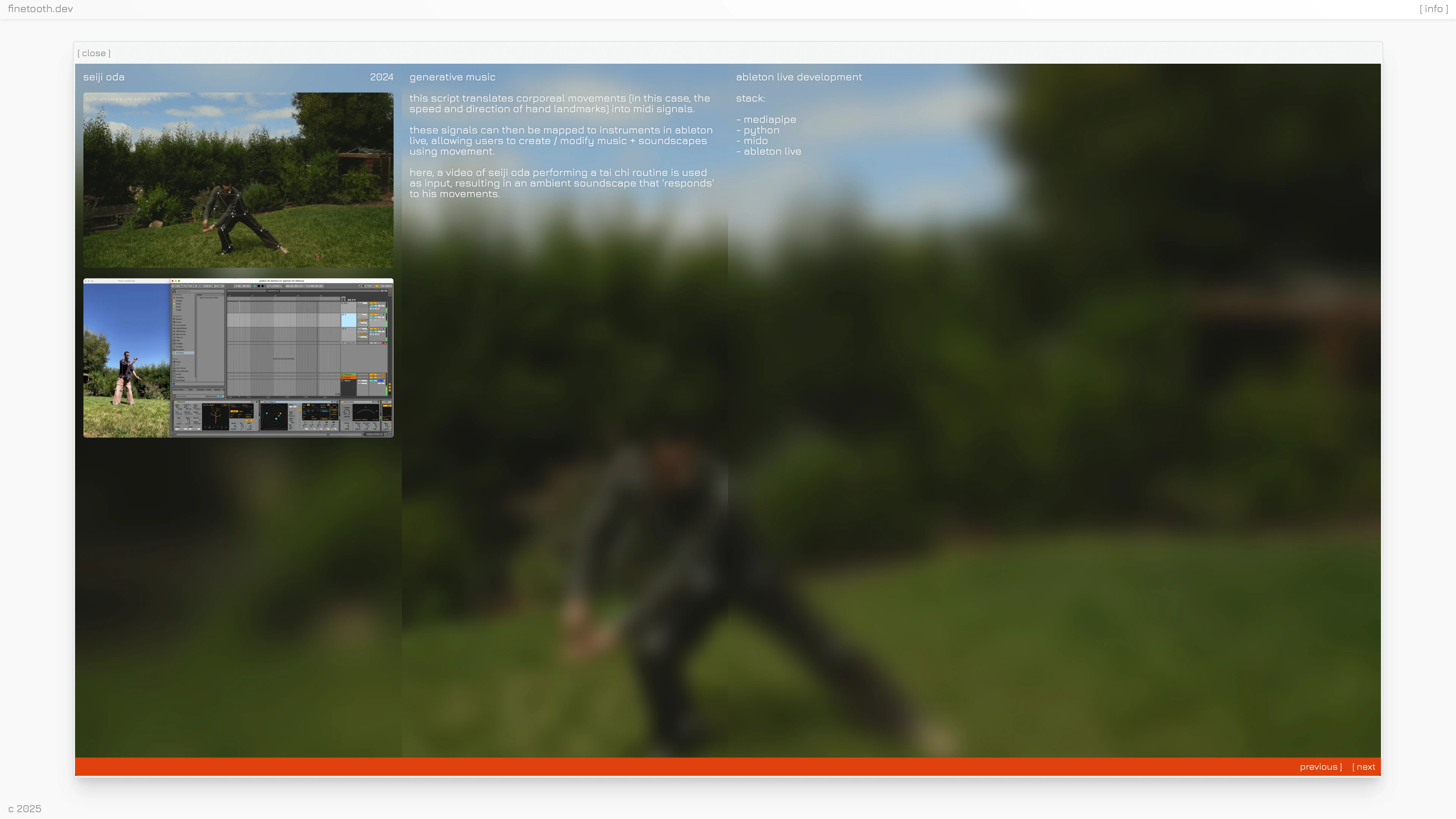 Full page screenshot of the Finetooth website. Fullstack web design and development.